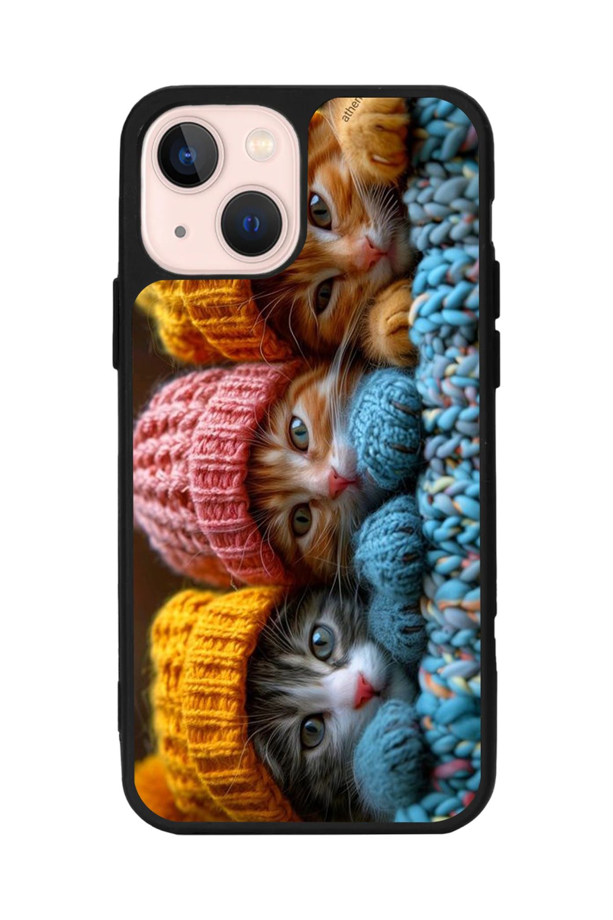 Aksel Kılıf Apple iPhone 14 Plus Uyumlu Baskılı, Mat Siyah,Yumuşak Silikon,Koruyucu,Şok Emici Kapak,Kılıf