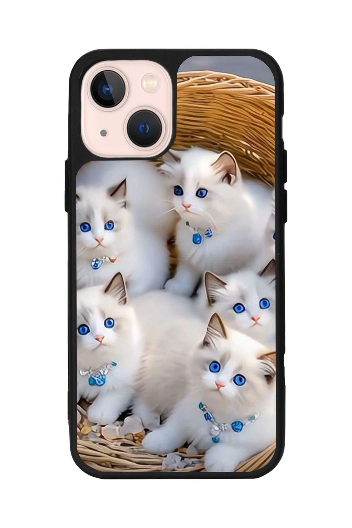Aksel Kılıf Apple iPhone 15 Plus Uyumlu Baskılı,Mat Siyah,Yumuşak Silikon,Koruyucu,Şok Emici Kapak,Kılıf