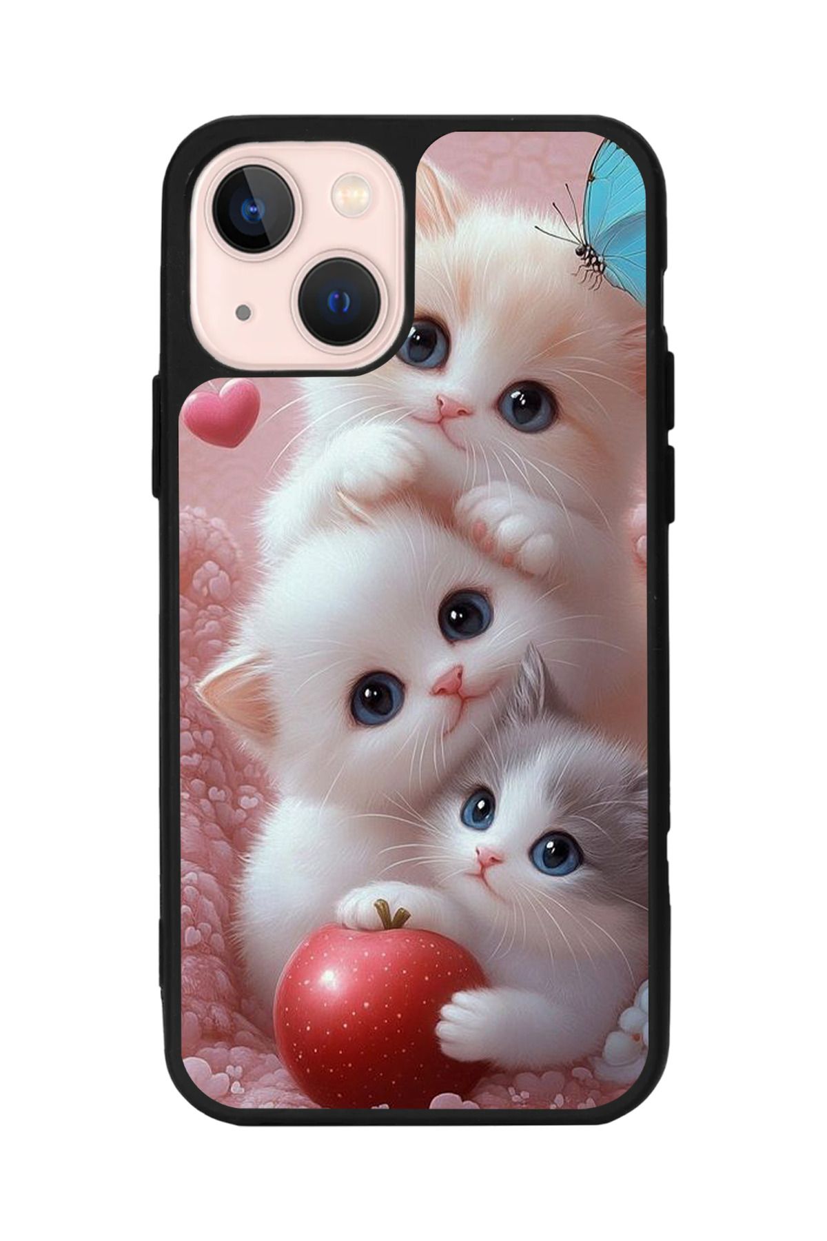 Aksel Kılıf Apple iPhone 15 Plus Uyumlu Baskılı,Mat Siyah,Yumuşak Silikon,Koruyucu,Şok Emici Kapak,Kılıf