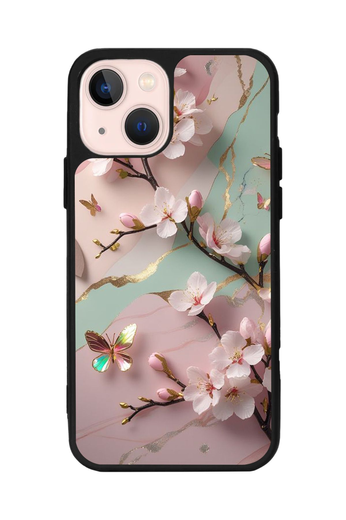 Aksel Kılıf Apple iPhone 15 Uyumlu Baskılı, Mat Siyah Renk, Yumuşak Silikon, Koruyucu, Şok Emici Kapak, Kılıf