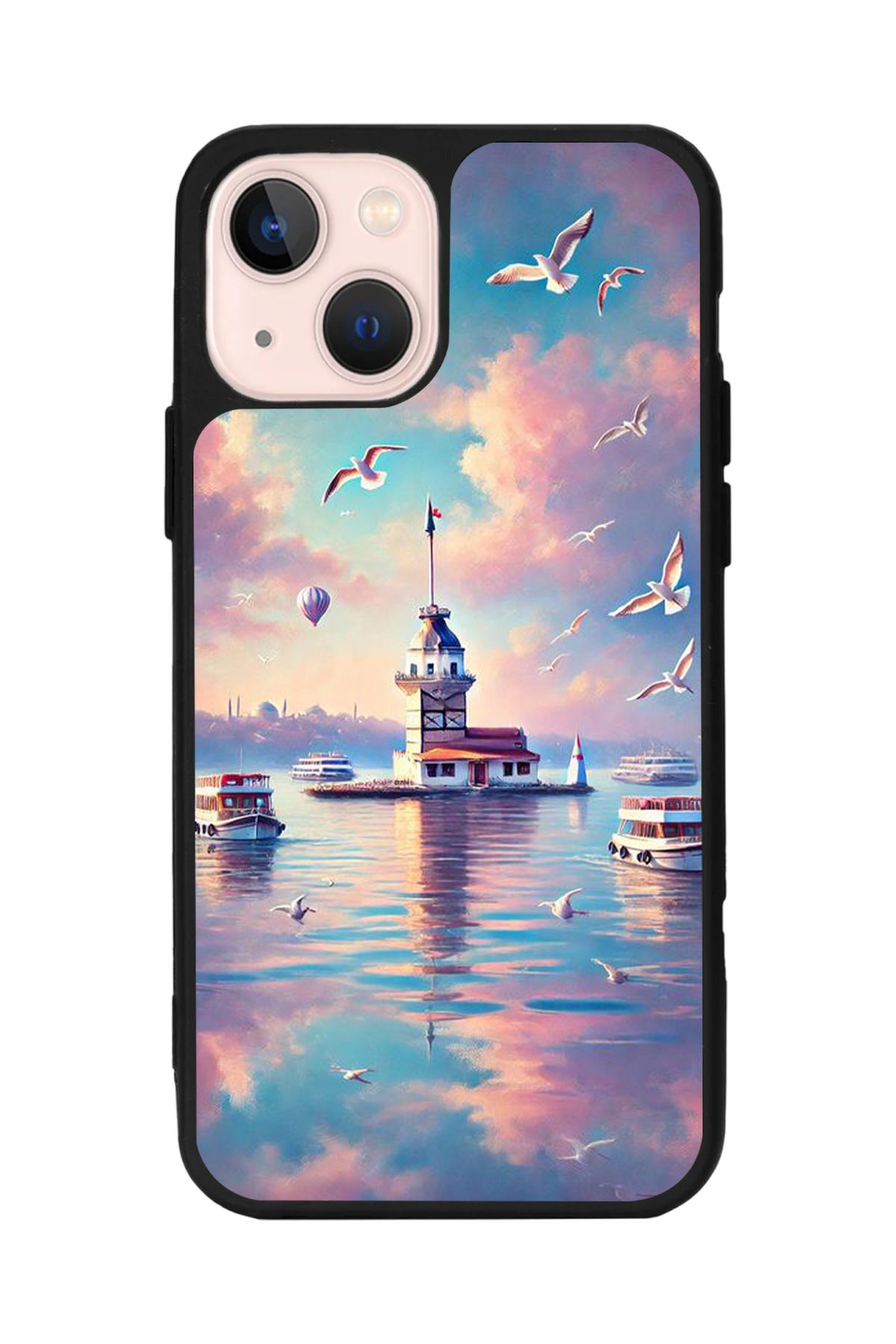 Aksel Kılıf Apple iPhone 15 Plus Uyumlu Baskılı,Mat Siyah,Yumuşak Silikon,Koruyucu,Şok Emici Kapak,Kılıf