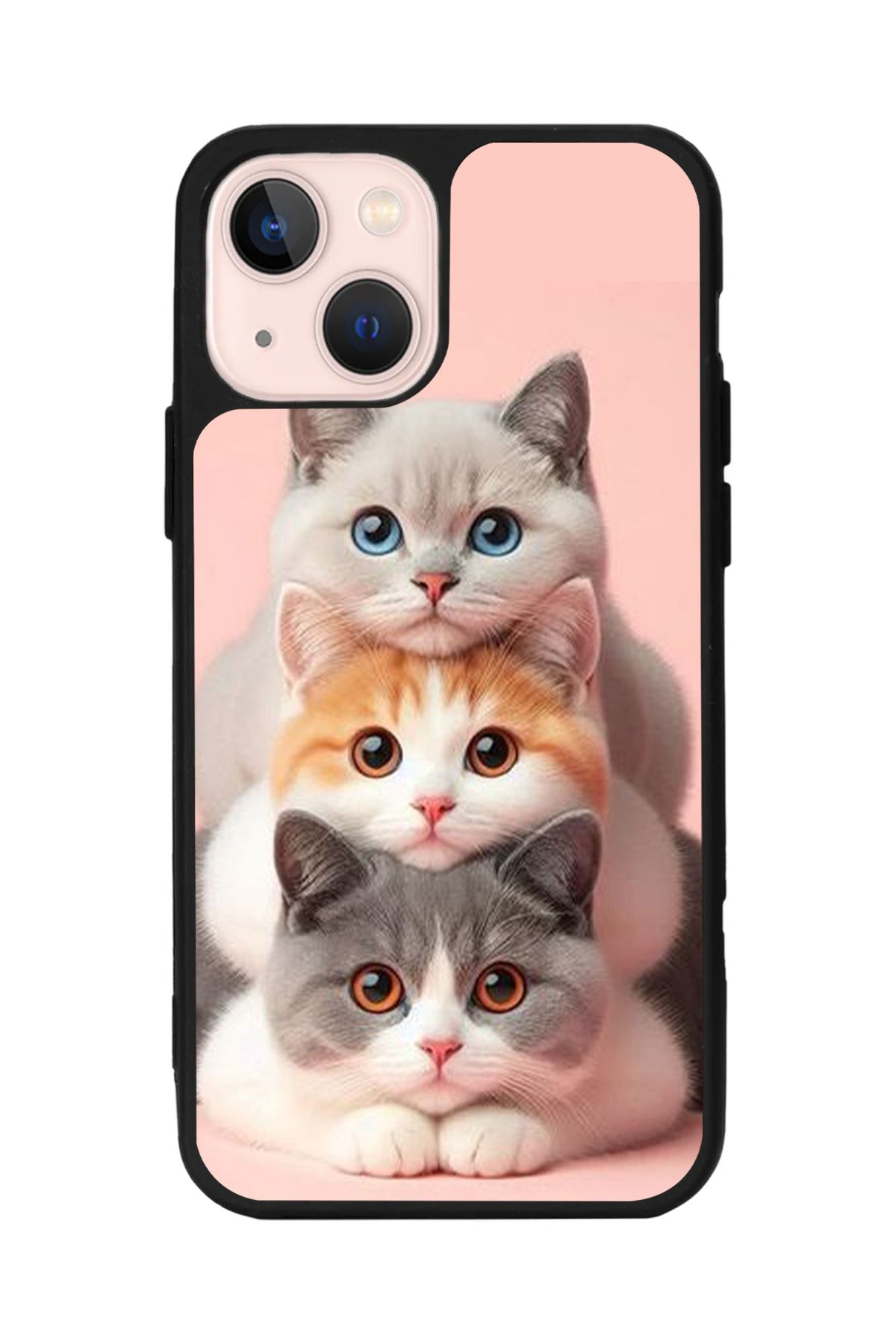 Aksel Kılıf Apple iPhone 14 Plus Uyumlu Baskılı, Mat Siyah,Yumuşak Silikon,Koruyucu,Şok Emici Kapak,Kılıf