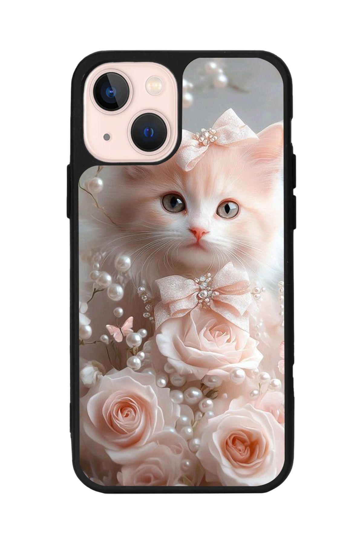 Aksel Kılıf Apple iPhone 14 Plus Uyumlu Baskılı, Mat Siyah,Yumuşak Silikon,Koruyucu,Şok Emici Kapak,Kılıf