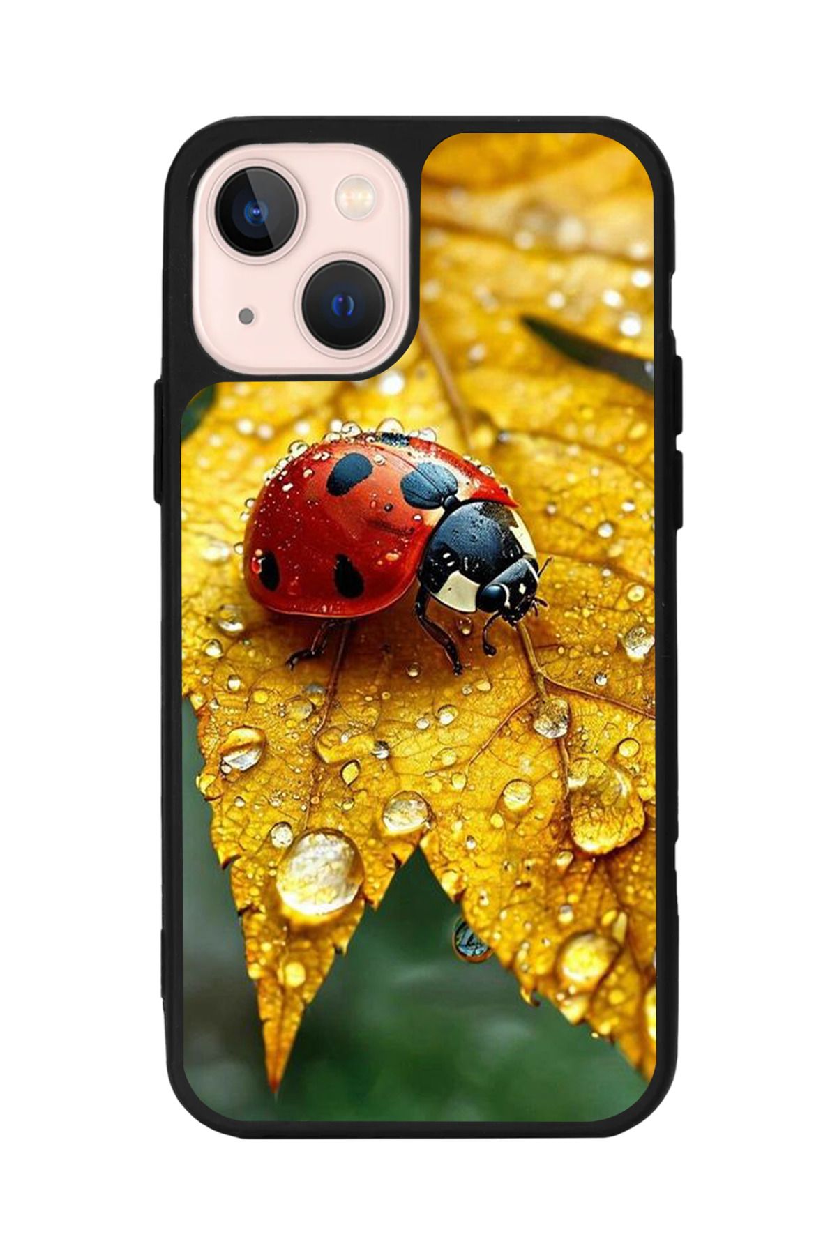 Aksel Kılıf Apple iPhone 15 Uyumlu Baskılı, Mat Siyah Renk, Yumuşak Silikon, Koruyucu, Şok Emici Kapak, Kılıf