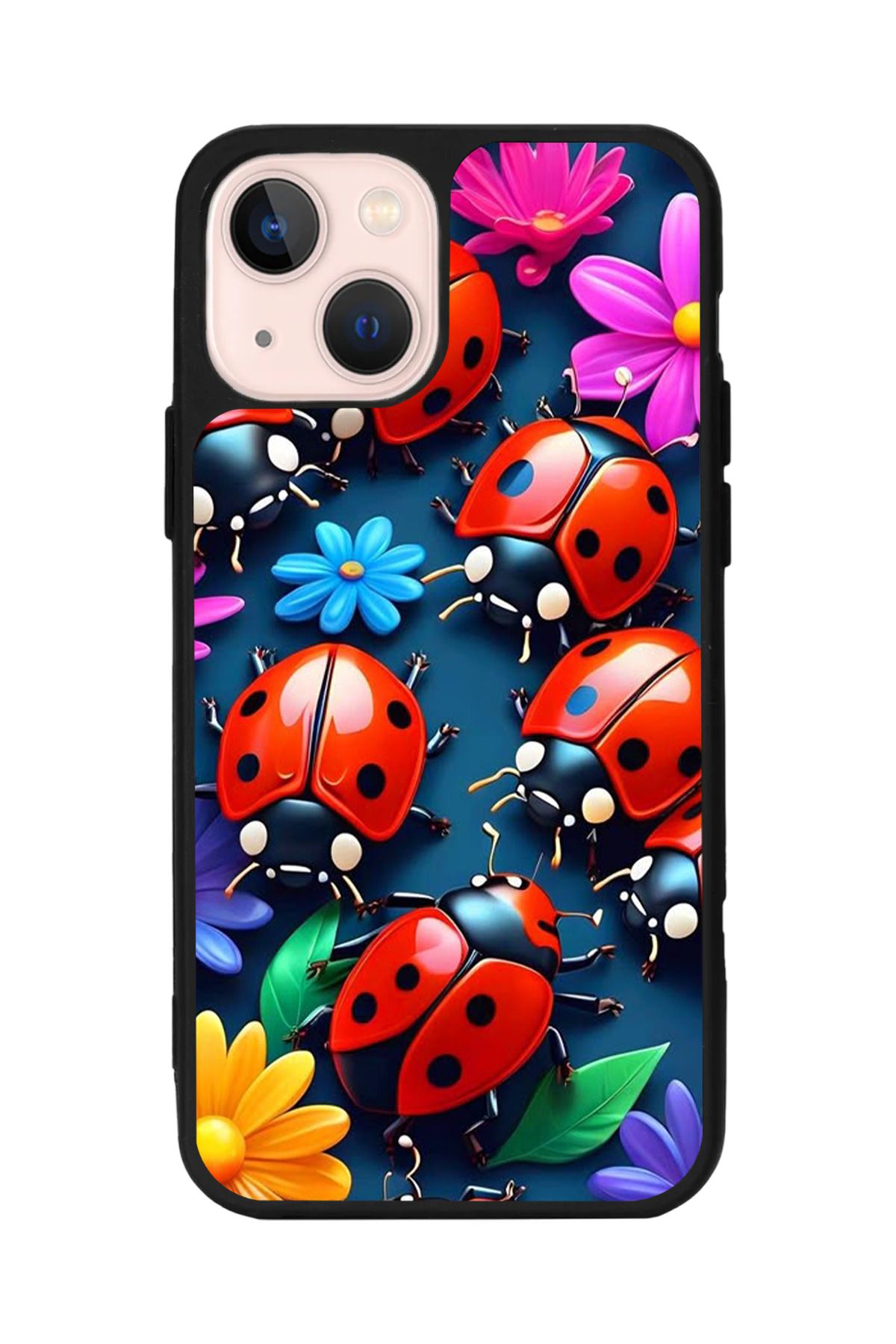 Aksel Kılıf Apple iPhone 15 Plus Uyumlu Baskılı,Mat Siyah,Yumuşak Silikon,Koruyucu,Şok Emici Kapak,Kılıf