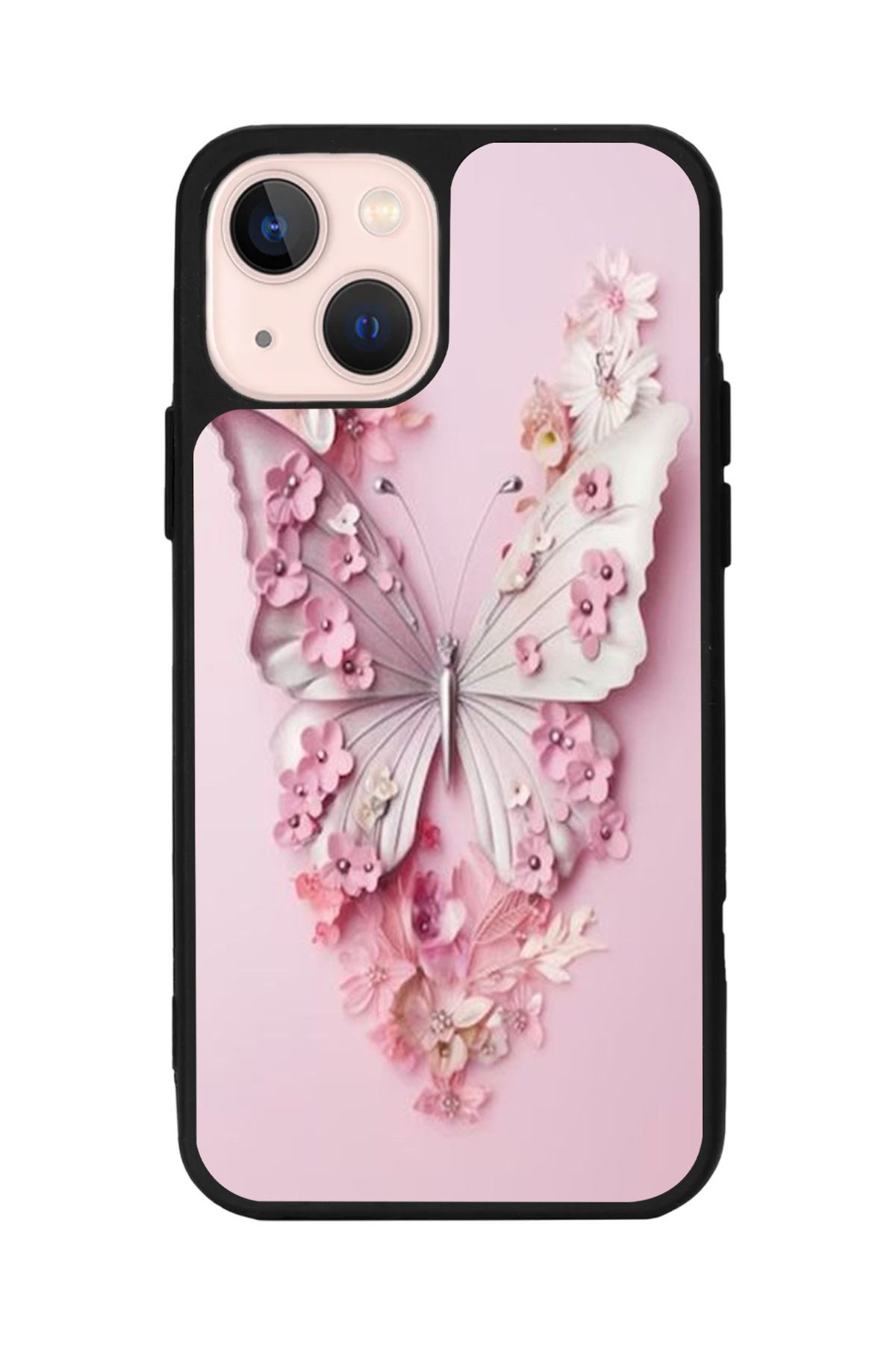 Aksel Kılıf Apple iPhone 14 Plus Uyumlu Baskılı, Mat Siyah,Yumuşak Silikon,Koruyucu,Şok Emici Kapak,Kılıf