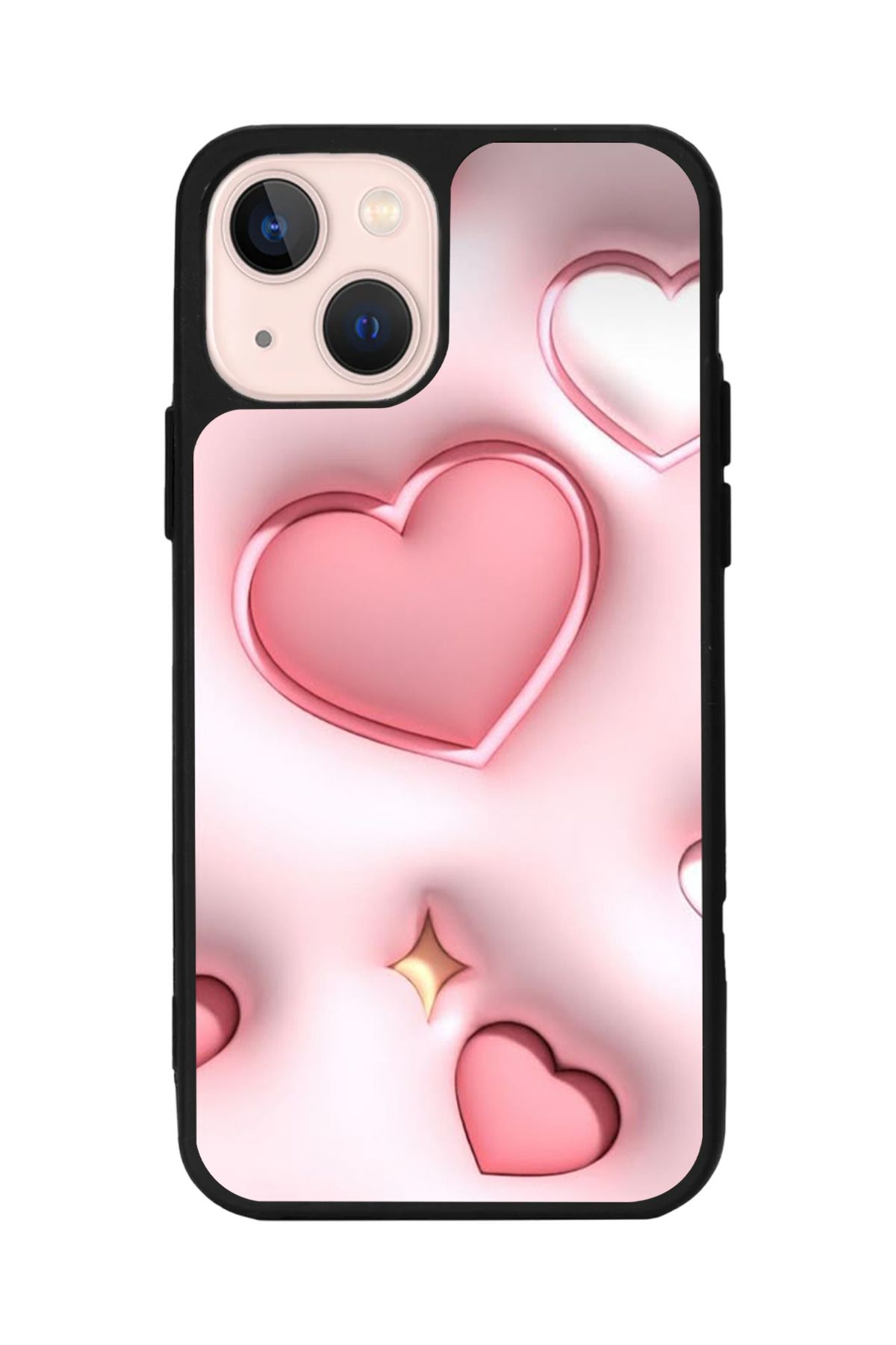 Aksel Kılıf Apple iPhone 15 Plus Uyumlu Baskılı,Mat Siyah,Yumuşak Silikon,Koruyucu,Şok Emici Kapak,Kılıf