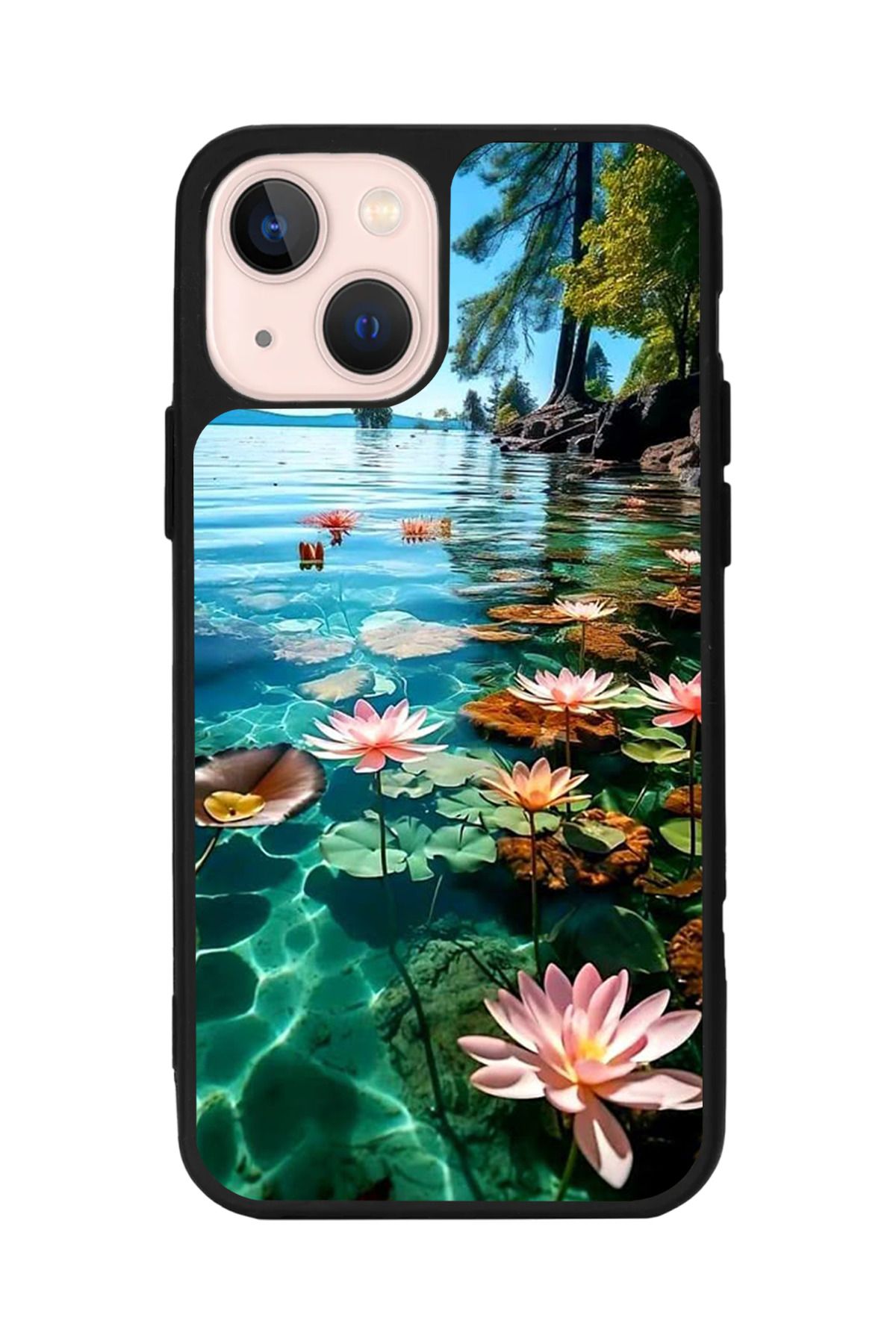 Aksel Kılıf Apple iPhone 14 Plus Uyumlu Baskılı, Mat Siyah,Yumuşak Silikon,Koruyucu,Şok Emici Kapak,Kılıf