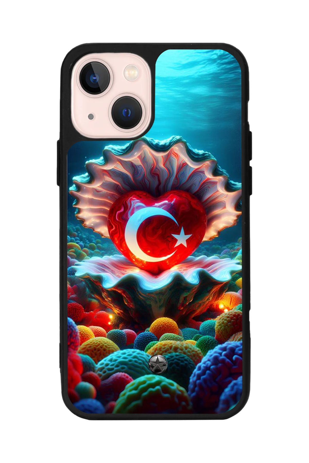 Aksel Kılıf Apple iPhone 14 Plus Uyumlu Baskılı, Mat Siyah,Yumuşak Silikon,Koruyucu,Şok Emici Kapak,Kılıf