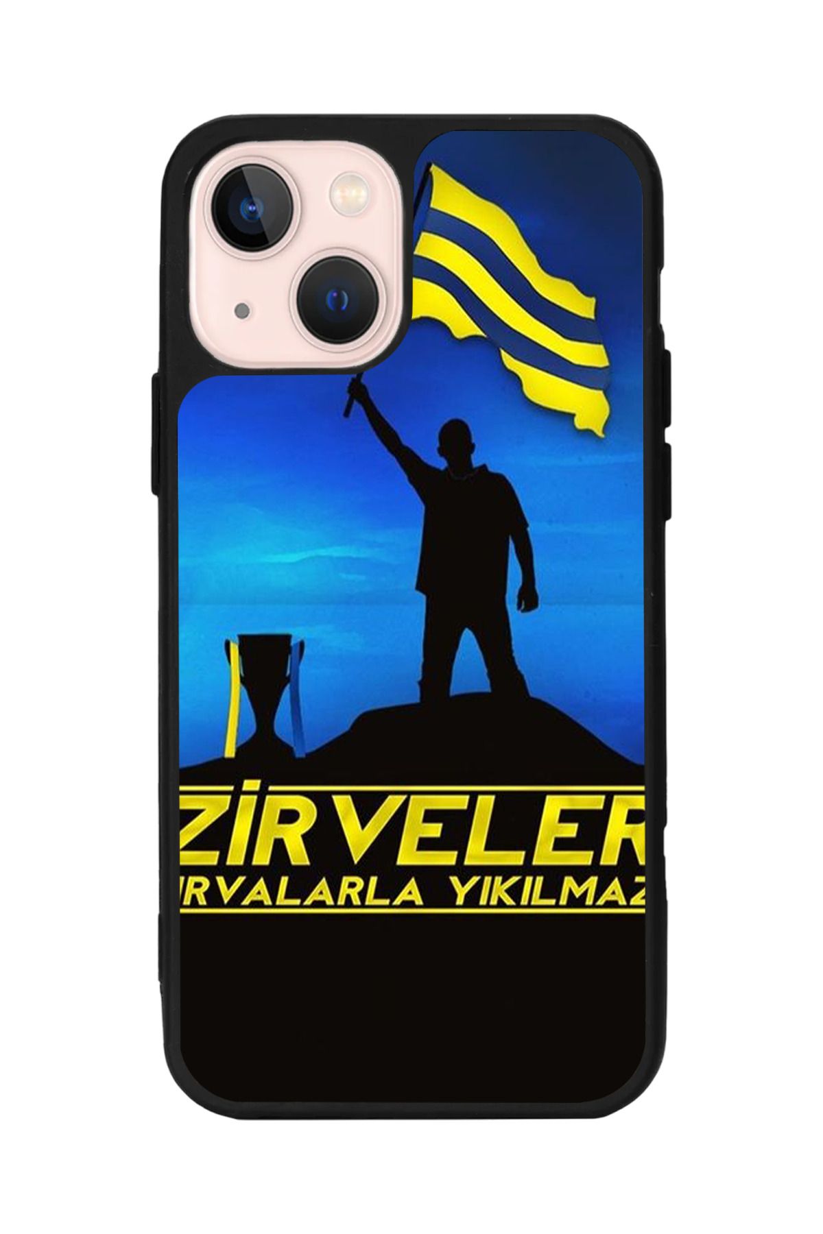 Aksel Kılıf Apple iPhone 15 Uyumlu Baskılı, Mat Siyah Renk, Yumuşak Silikon, Koruyucu, Şok Emici Kapak, Kılıf