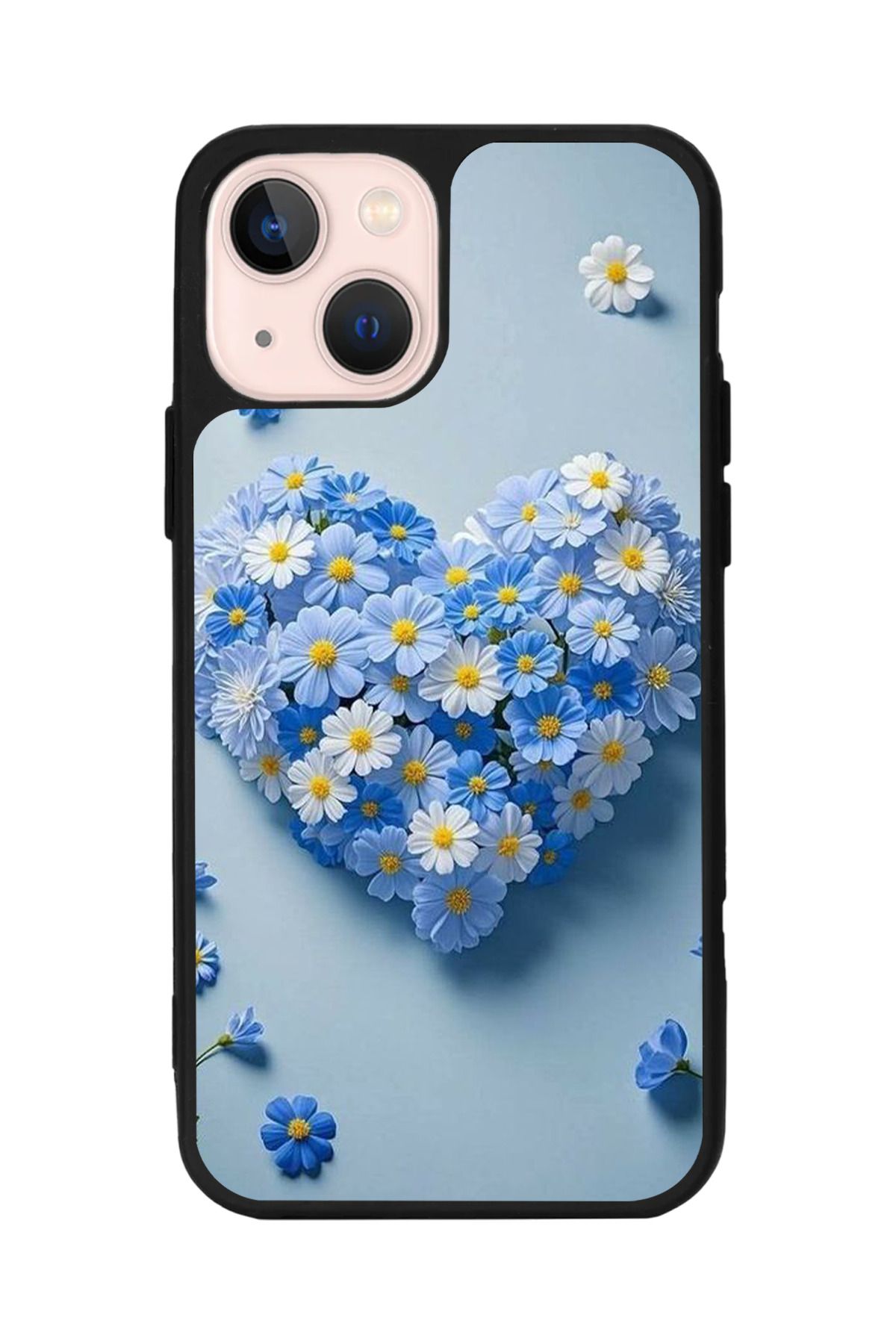 Aksel Kılıf Apple iPhone 15 Uyumlu Baskılı, Mat Siyah Renk, Yumuşak Silikon, Koruyucu, Şok Emici Kapak, Kılıf