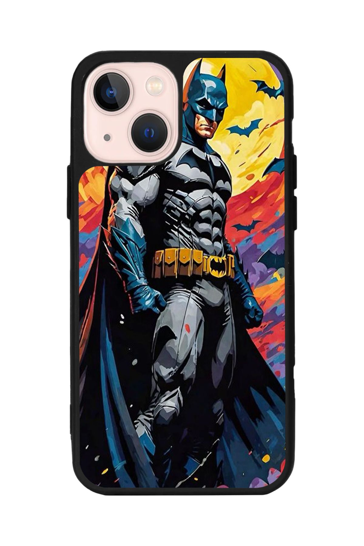 Aksel Kılıf Apple iPhone 14 Plus Uyumlu Baskılı, Mat Siyah,Yumuşak Silikon,Koruyucu,Şok Emici Kapak,Kılıf