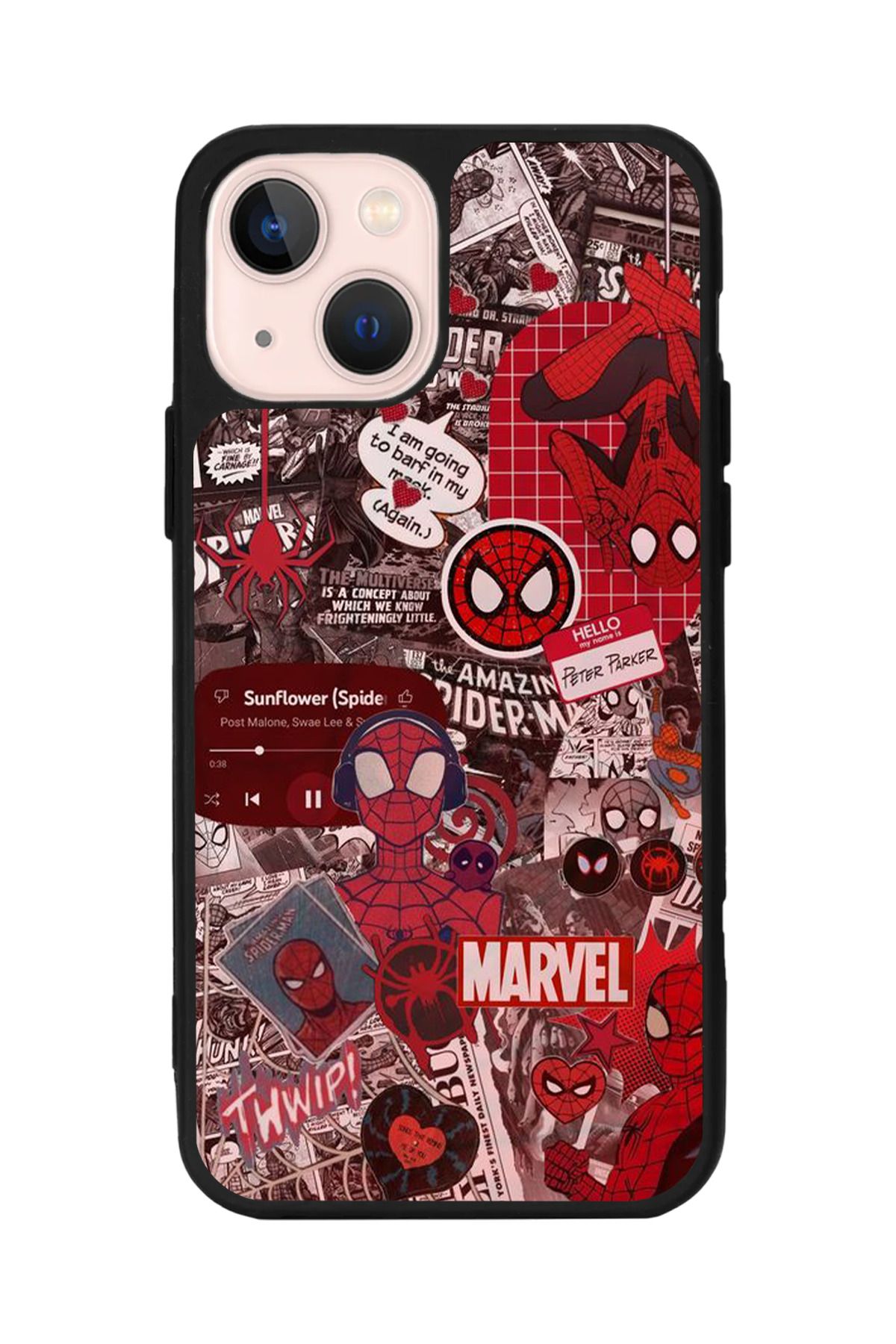 Aksel Kılıf Apple iPhone 15 Plus Uyumlu Baskılı,Mat Siyah,Yumuşak Silikon,Koruyucu,Şok Emici Kapak,Kılıf