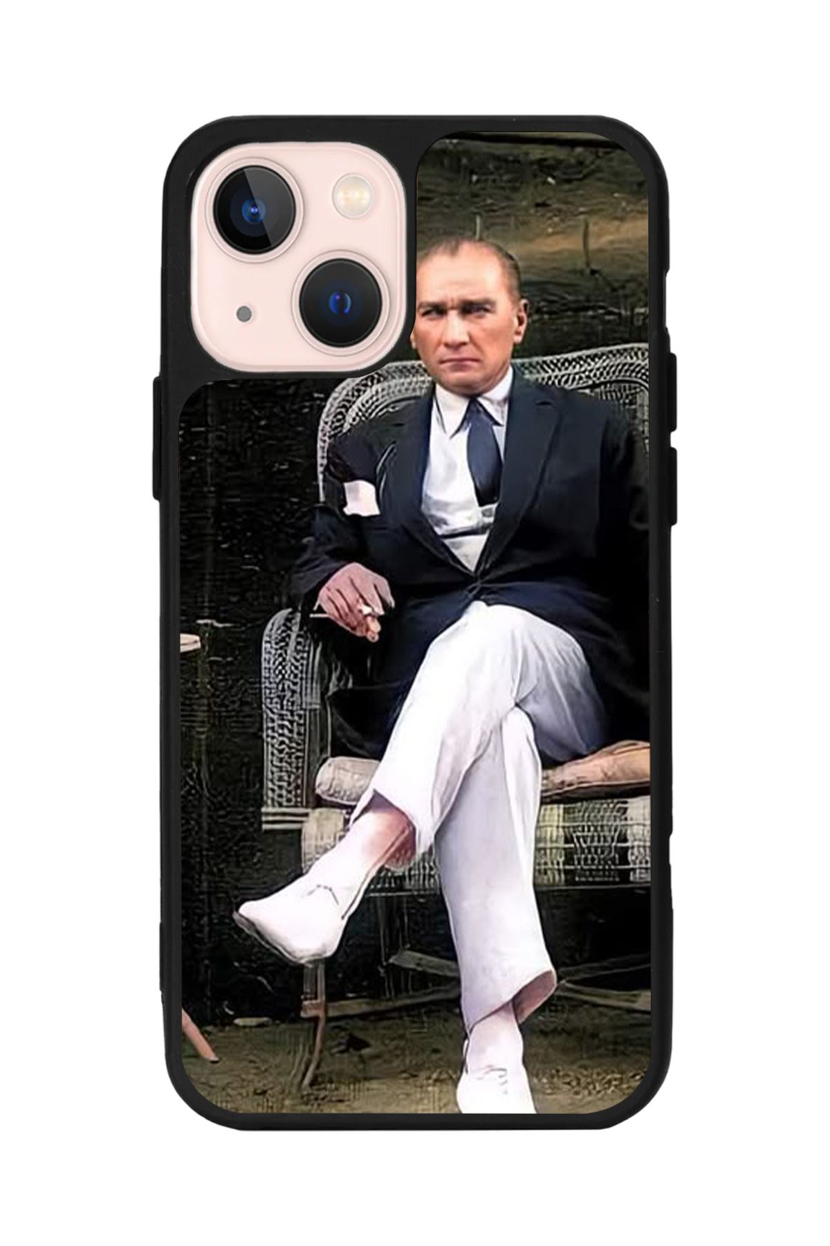 Aksel Kılıf Apple iPhone 14 Plus Uyumlu Baskılı, Mat Siyah,Yumuşak Silikon,Koruyucu,Şok Emici Kapak,Kılıf