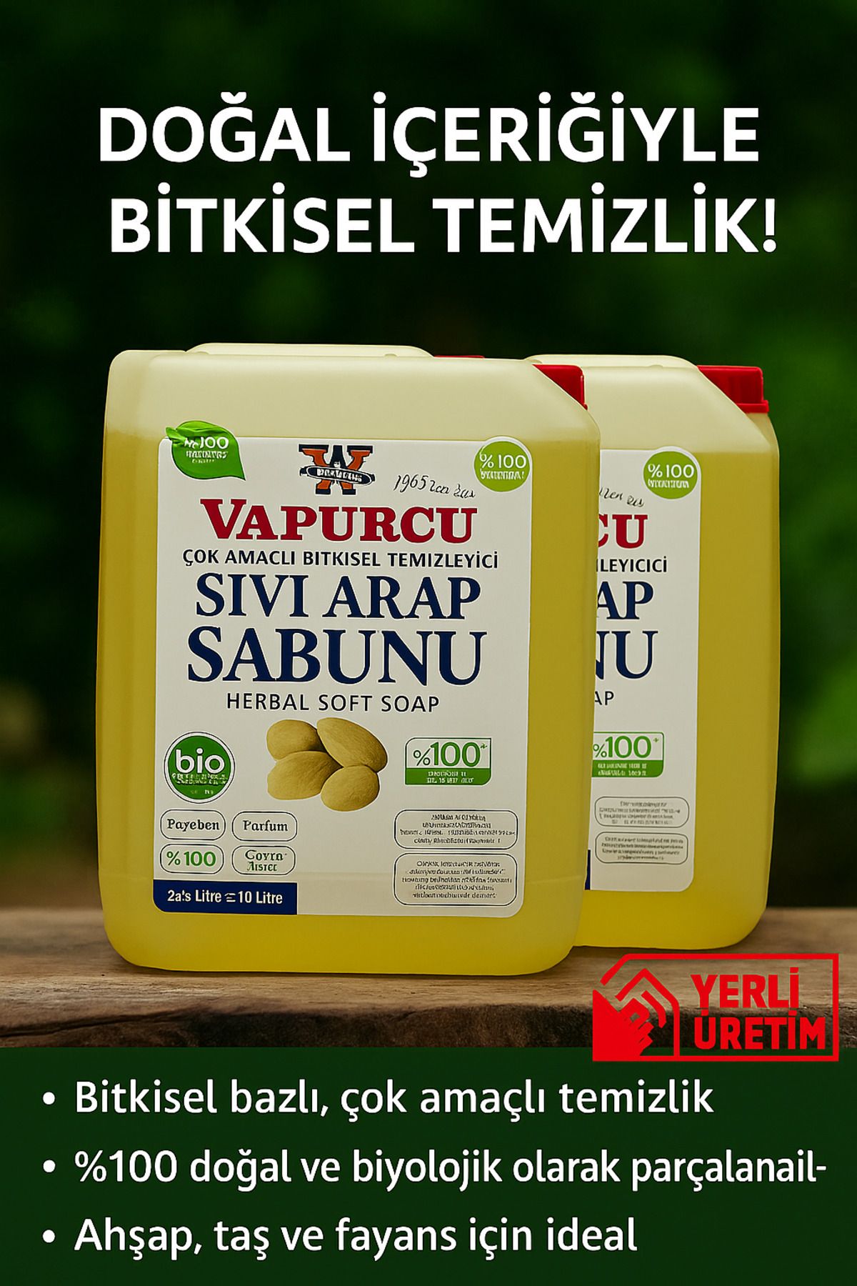 TETİKOĞLU KİMYA Vapurcu Sıvı Arap Sabunu 2 x 5 Litre = 10 Litre