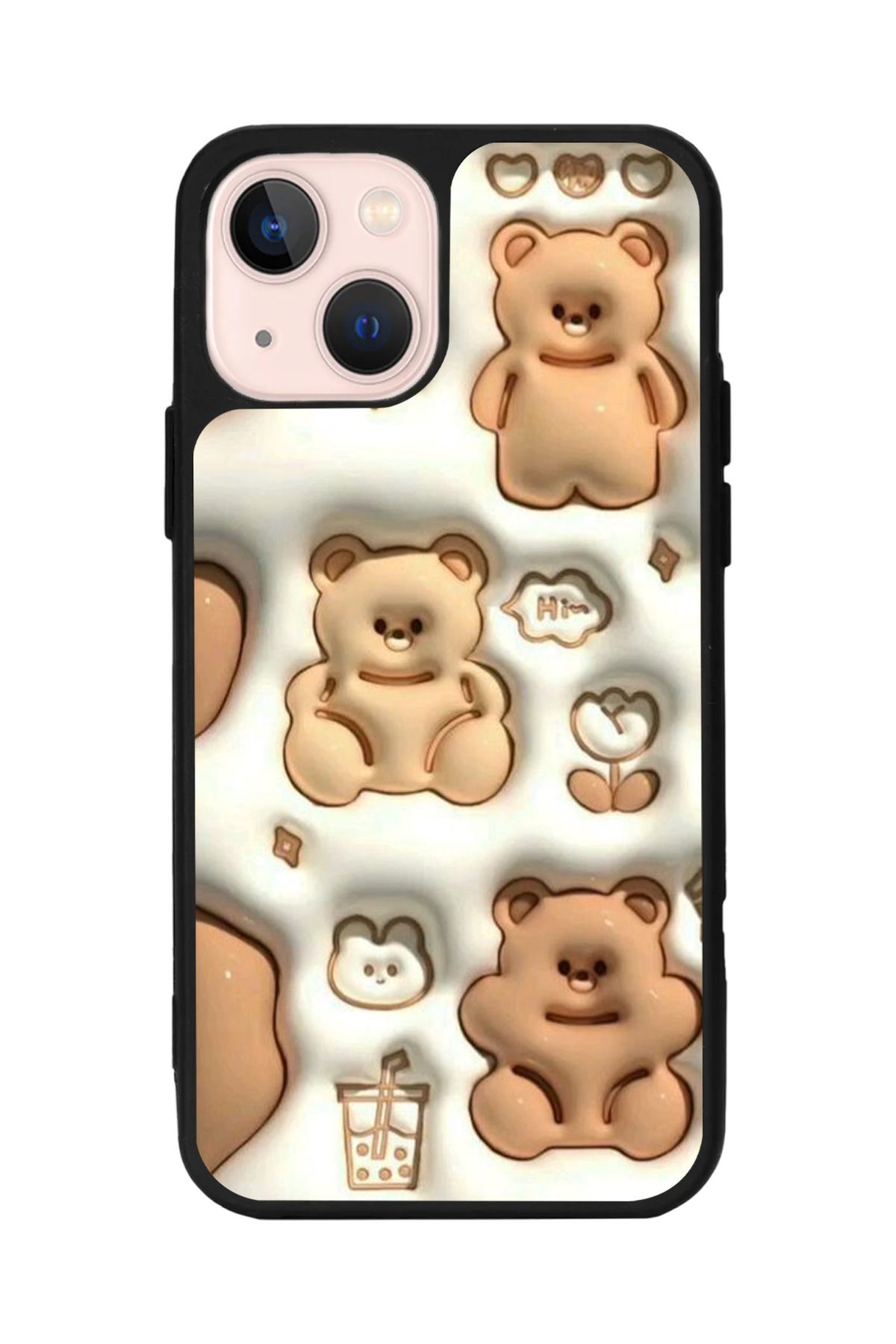 Aksel Kılıf Apple iPhone 14 Plus Uyumlu Baskılı, Mat Siyah,Yumuşak Silikon,Koruyucu,Şok Emici Kapak,Kılıf