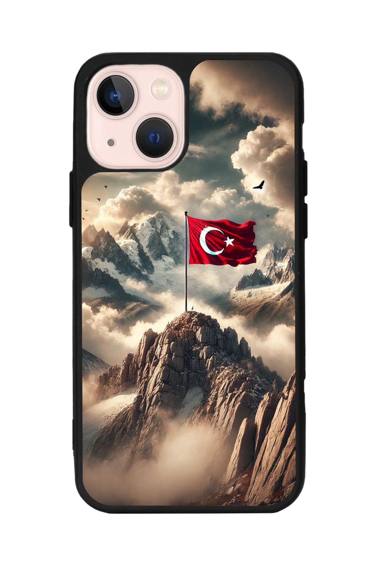 Aksel Kılıf Apple iPhone 14 Plus Uyumlu Baskılı, Mat Siyah,Yumuşak Silikon,Koruyucu,Şok Emici Kapak,Kılıf