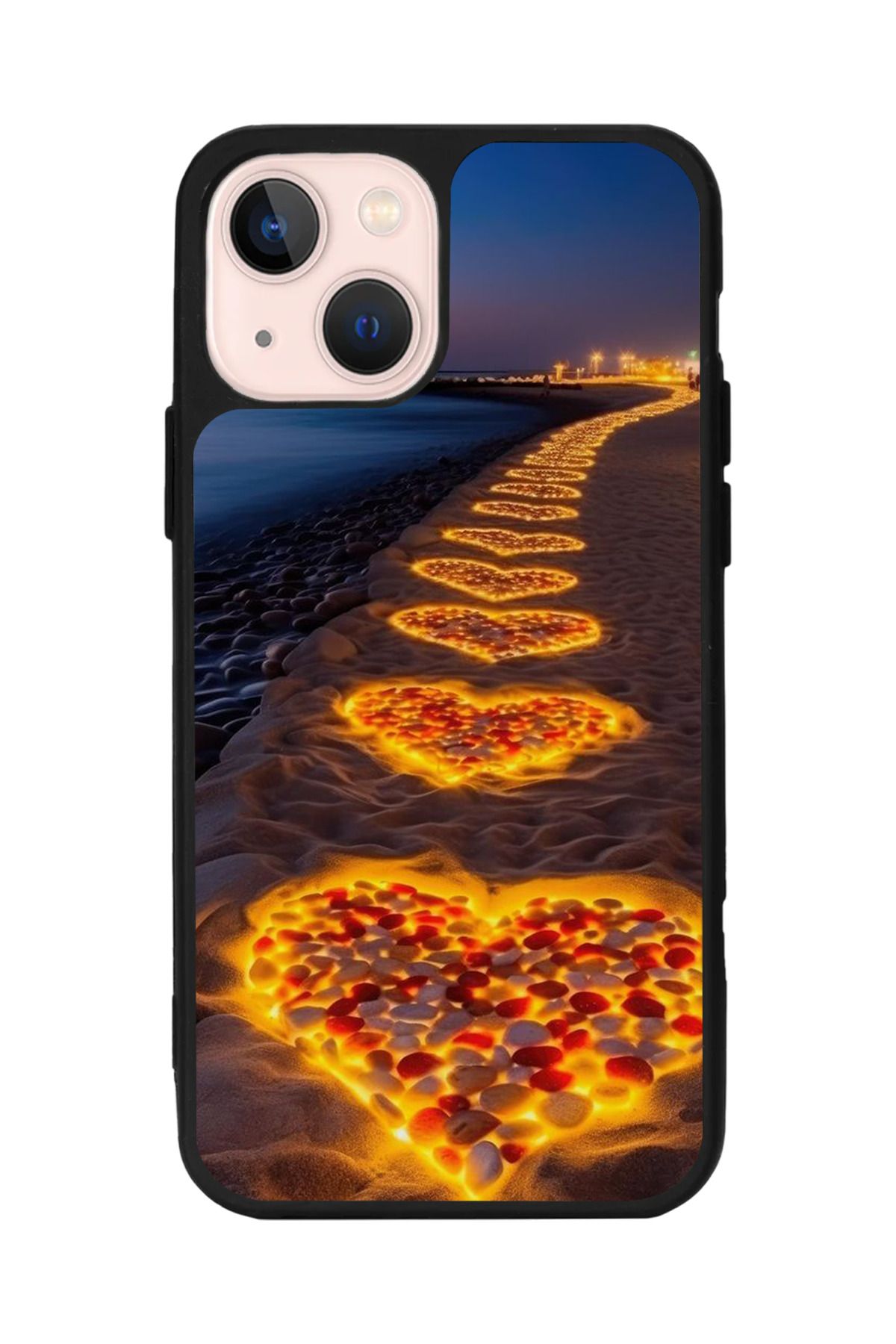 Aksel Kılıf Apple iPhone 13 Mini Uyumlu Baskılı,Mat Siyah,Yumuşak Silikon, Koruyucu, Şok Emici Kapak,Kılıf