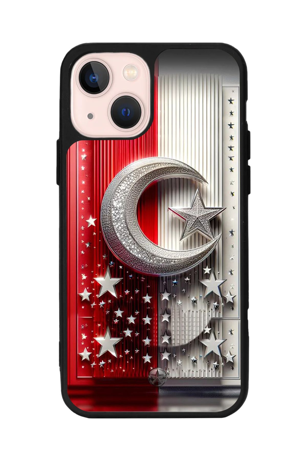 Aksel Kılıf Apple iPhone 14 Plus Uyumlu Baskılı, Mat Siyah,Yumuşak Silikon,Koruyucu,Şok Emici Kapak,Kılıf