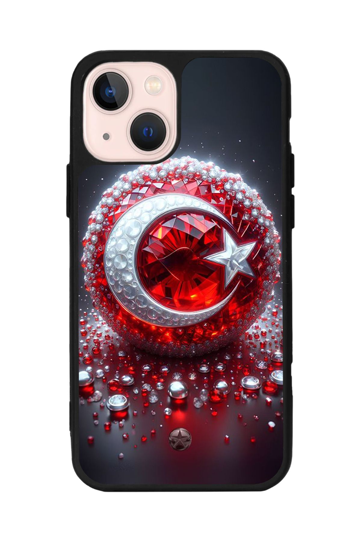 Aksel Kılıf Apple iphone 14 Uyumlu Baskılı, Mat Siyah Renk, Yumuşak Silikon, Koruyucu, Şok Emici Kapak, Kılıf