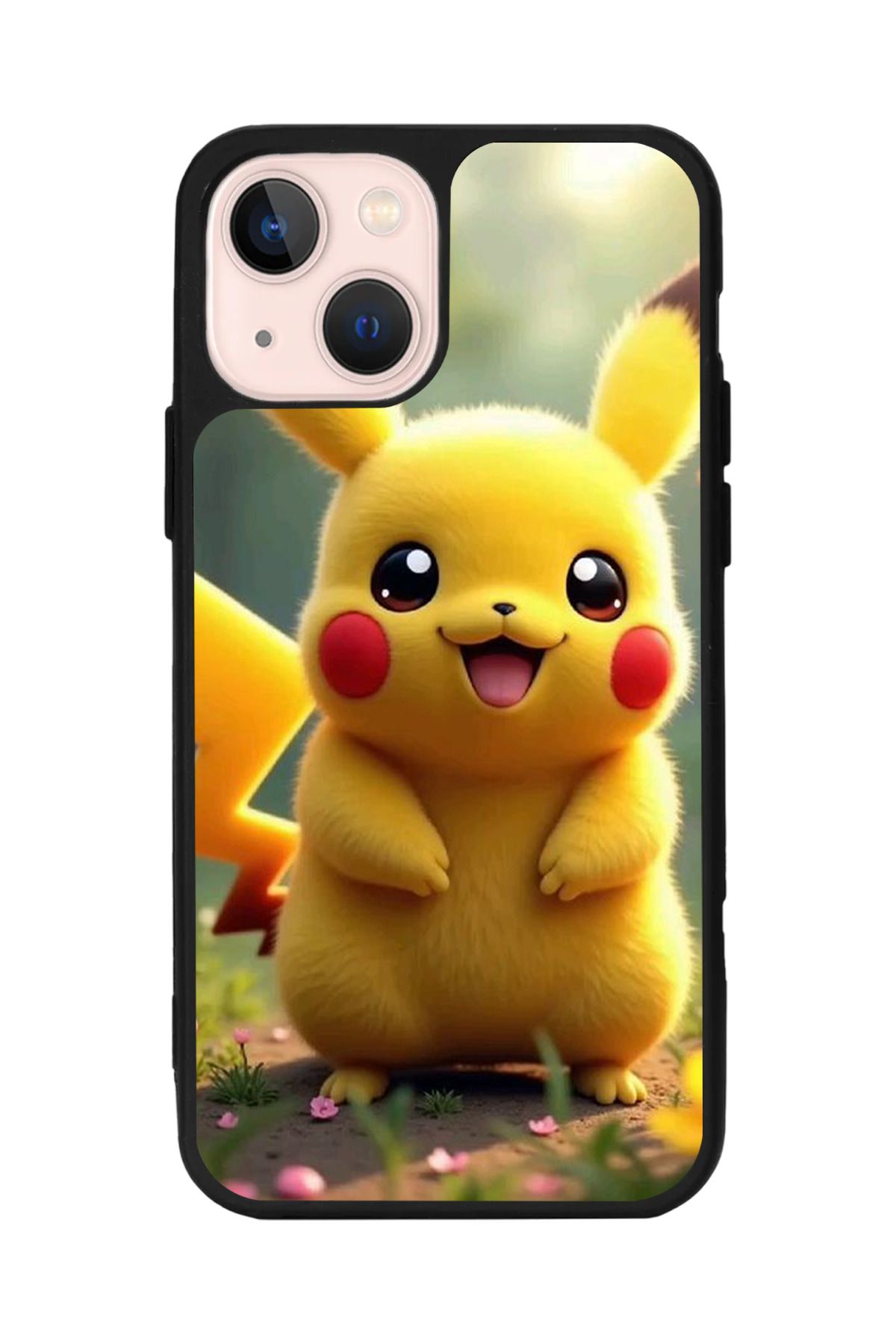 Aksel Kılıf Apple iPhone 15 Uyumlu Baskılı, Mat Siyah Renk, Yumuşak Silikon, Koruyucu, Şok Emici Kapak, Kılıf