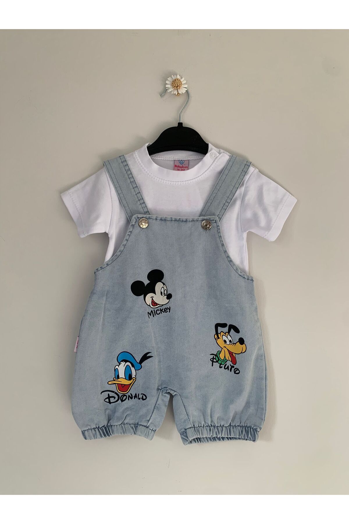Baby Unisex Bebek Desenli Salopet Takımı