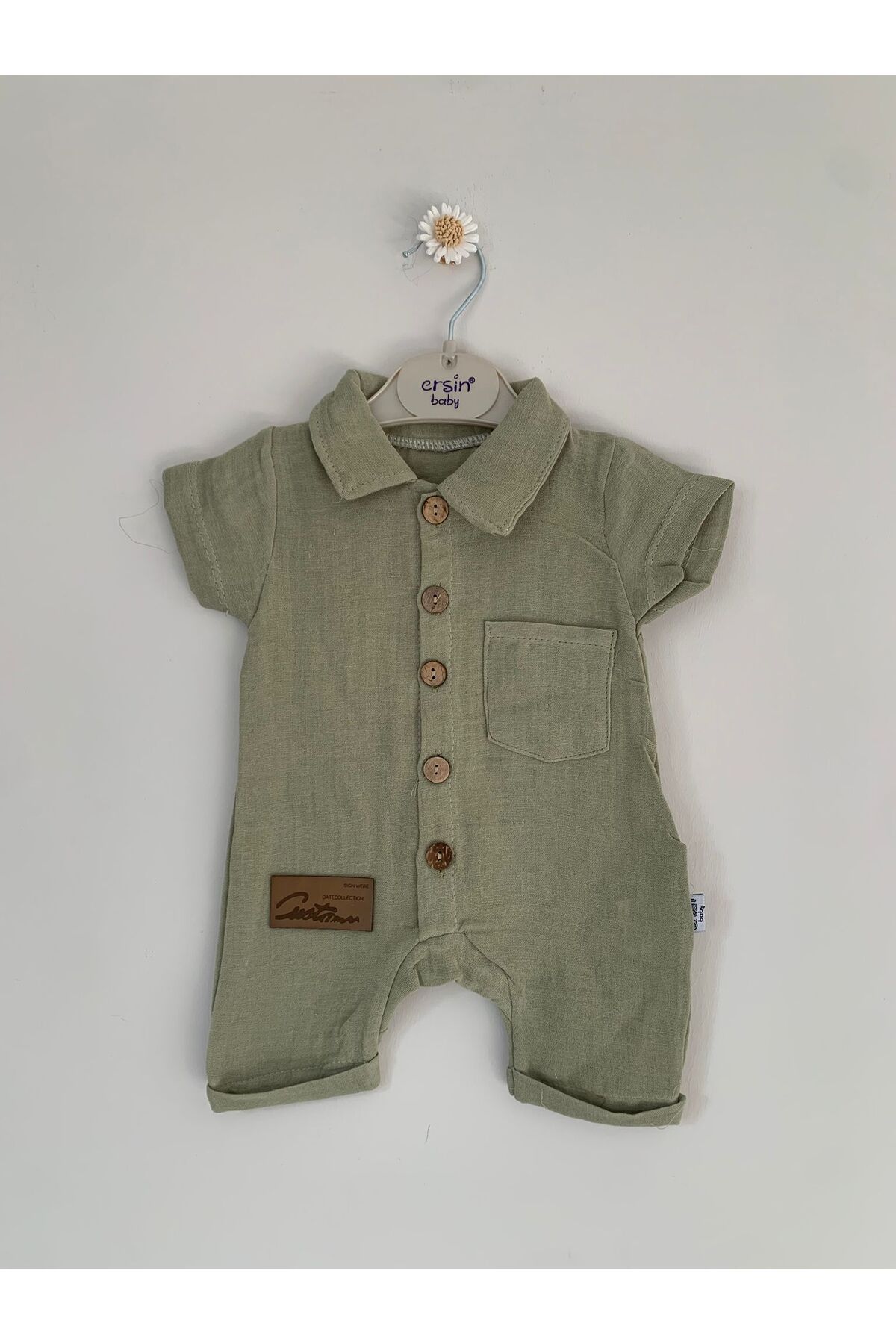 Ersin Baby Unisex Bebek Düğme Detaylı Müslin Tulum