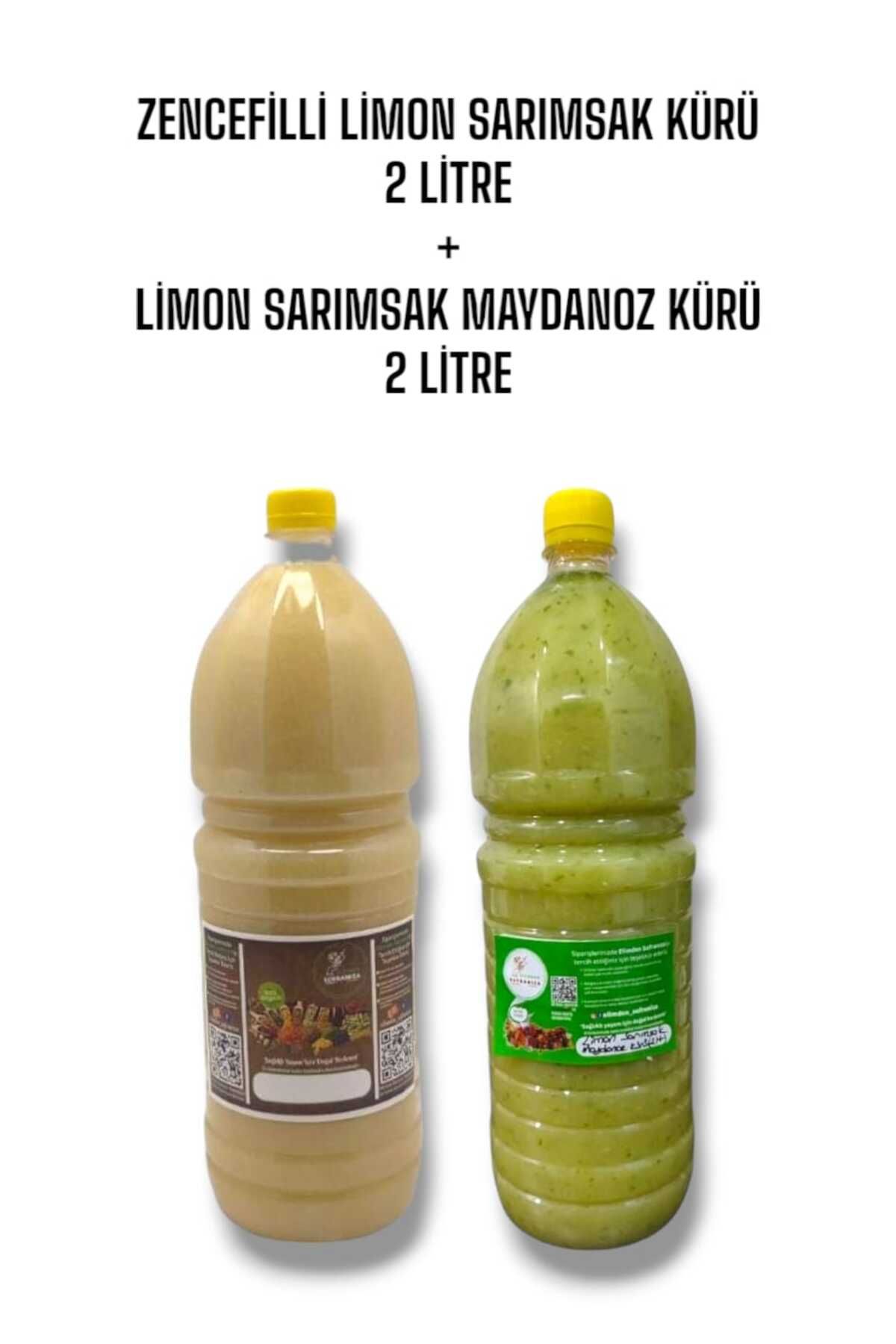 elimden ZENCEFİLLİ LİMON SARIMSAK KÜRÜ 2 LT + LİMON SARIMSAK MAYDANOZ KÜRÜ 2 LT