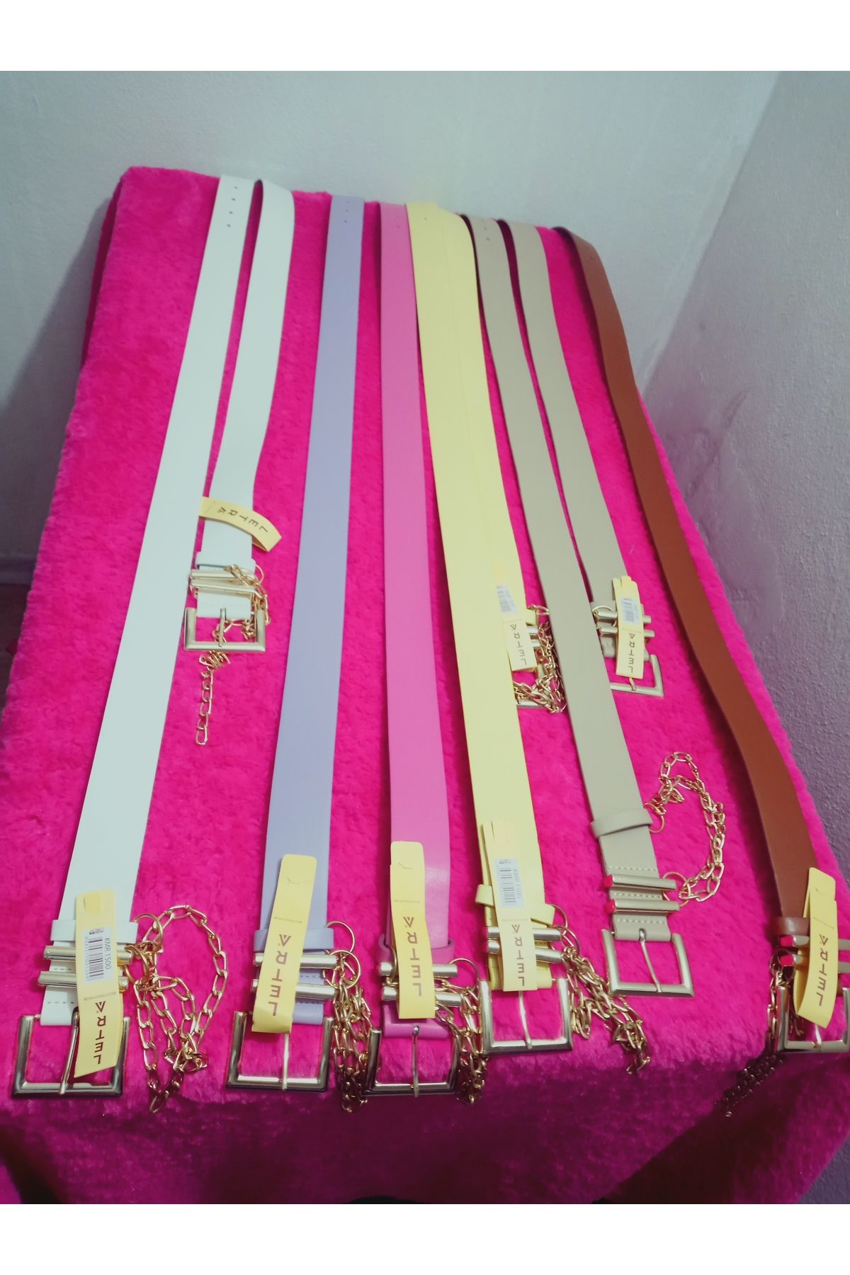 hoaryage Zincir Aksesuarlı Suni Deri Kemer Ortalama Boy 108 cm En 3.8 CM