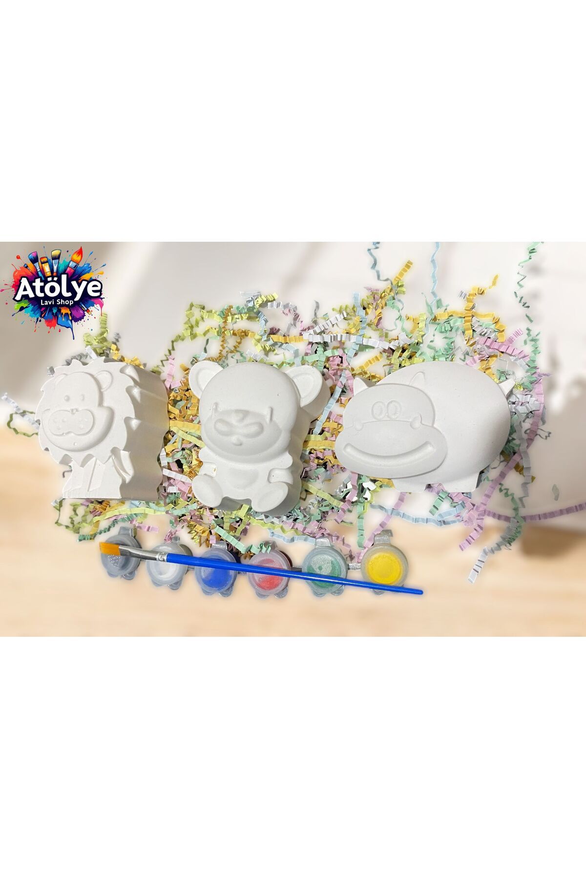 Atölye Lavi Shop AYICIK-SU AYGIRI-ASLAN XXL ANNE ÇOCUK ETKİNLİK SETİ