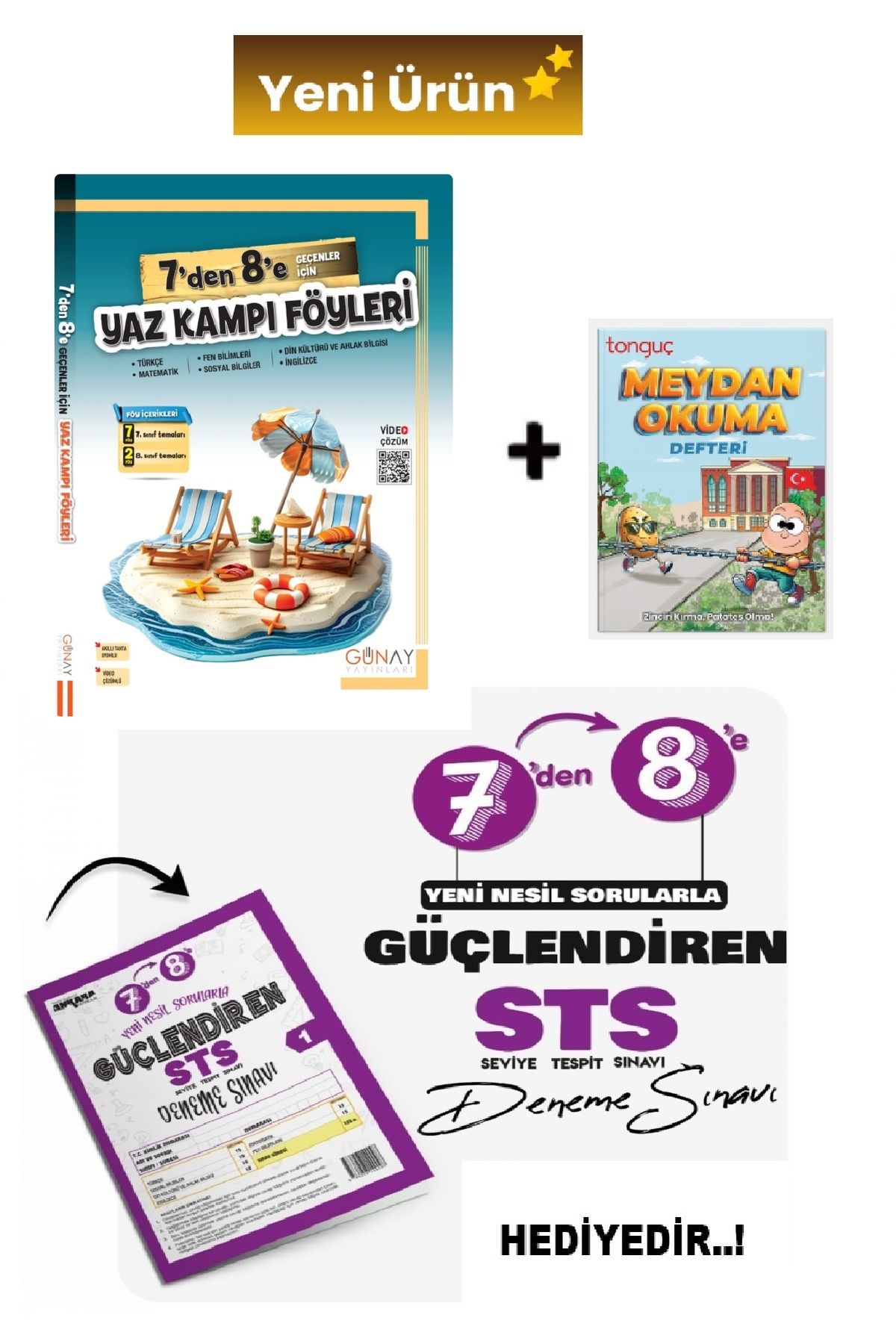 Günay Yayınları 7'den 8'e Geçenler İçin Yaz Tatili Föyleri ...HEDİYELİ