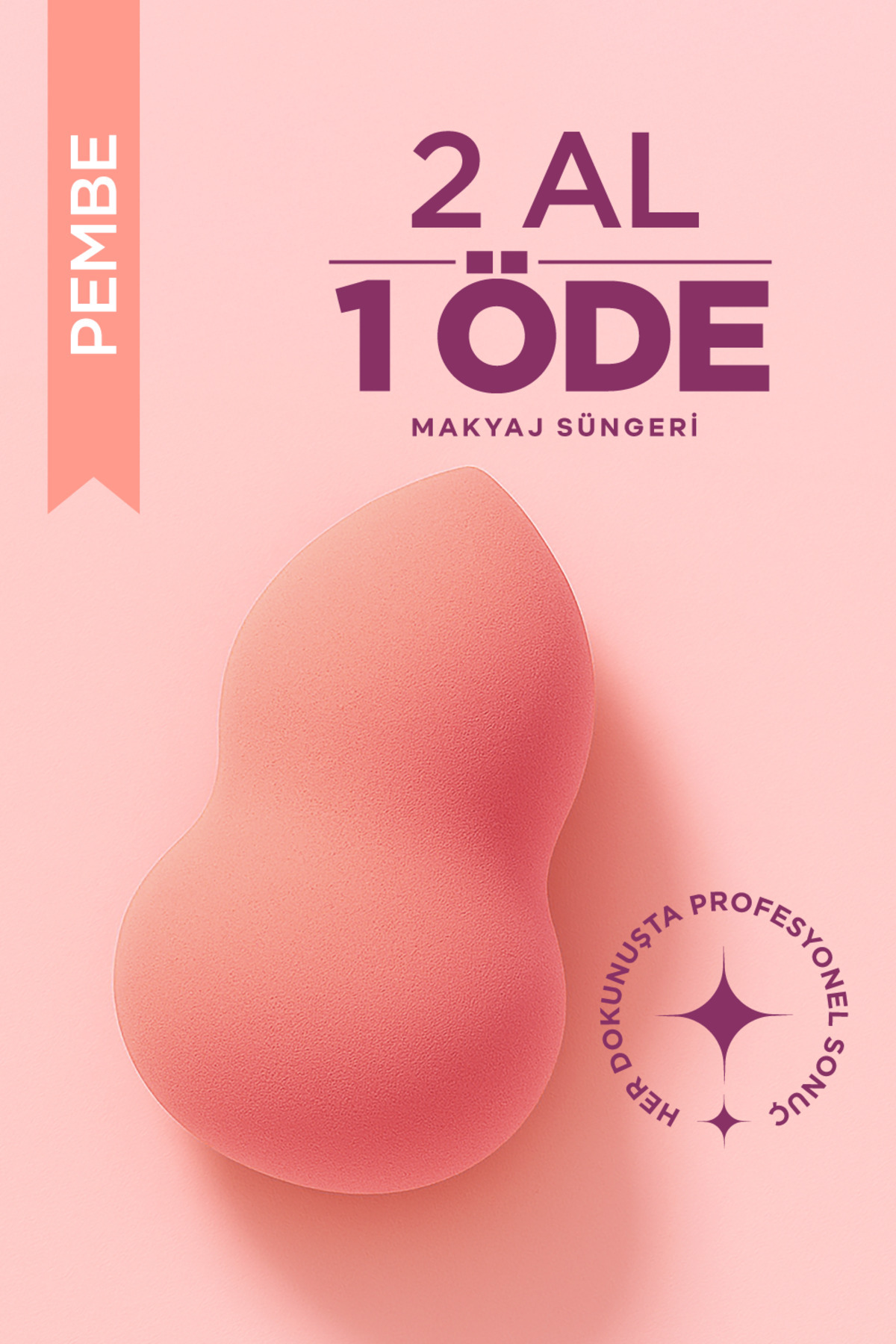 Hill Beauty Turkey Ultra Soft Armut Makyaj Süngeri Pembe