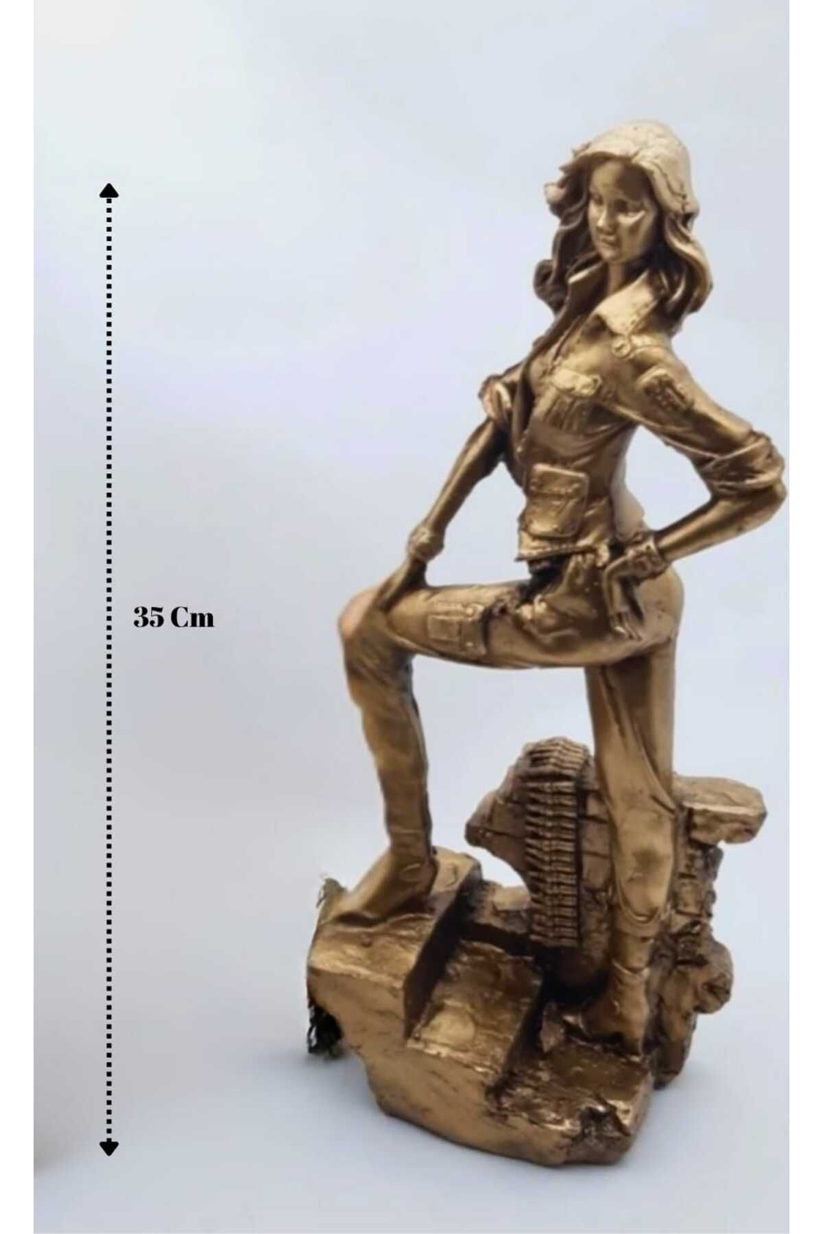 Yaratıcı sanatlar atölyesi Dekoratif Büyük Boy Asi Kızlar Biblo Polyester Döküm Heykel 35 CM