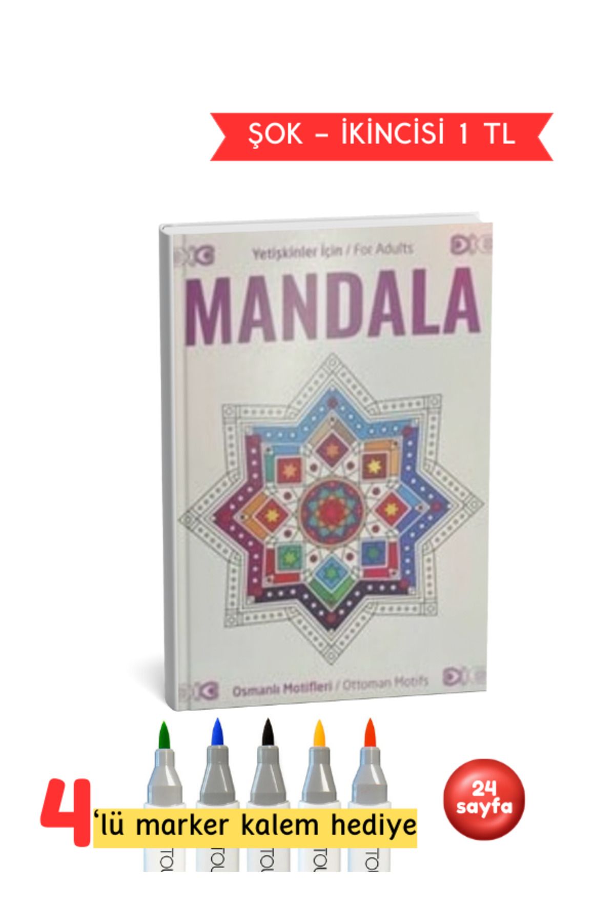 Pembe Yayınevi Yetişkinler İçin Mandala Osmanlı Motifleri Seti