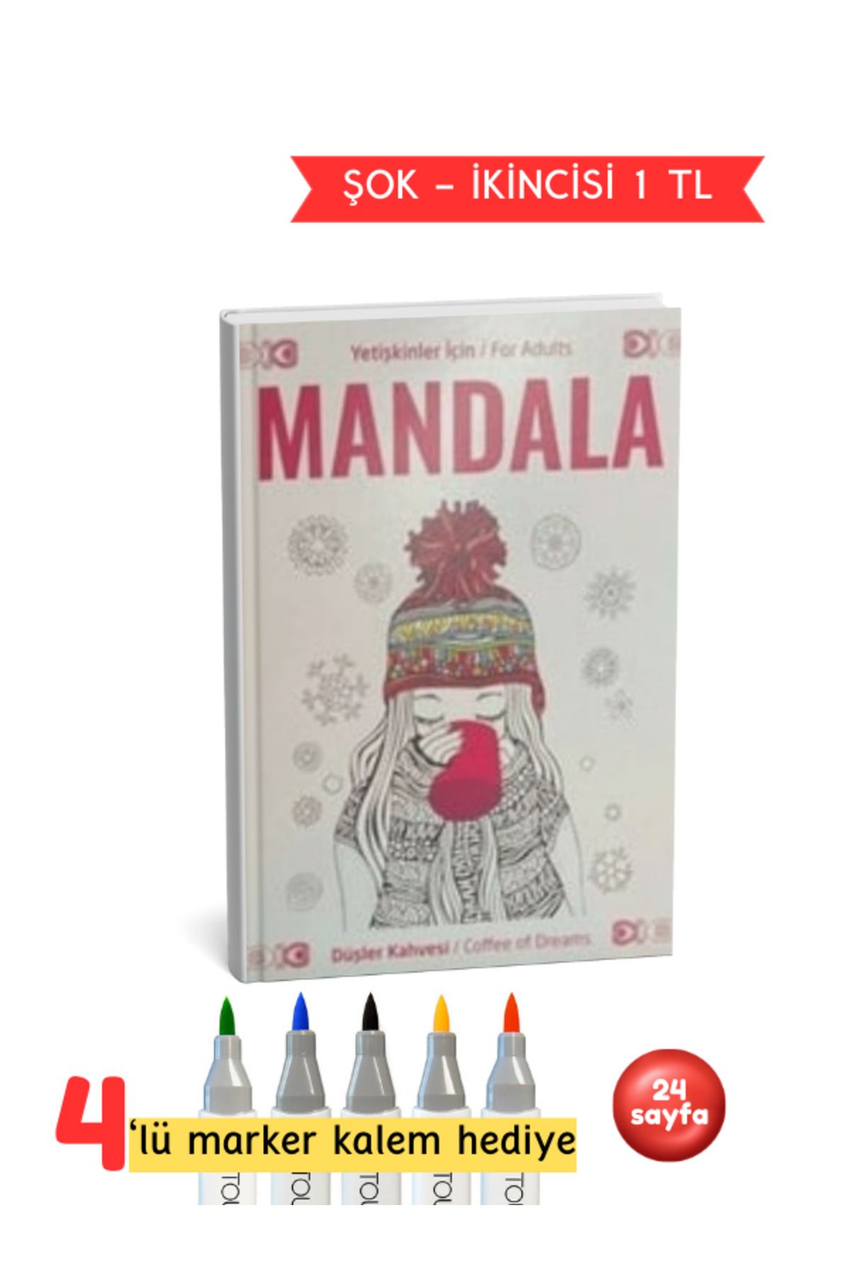 Pembe Yayınevi Yetişkinler İçin Mandala Düşler Kahvesi Seti