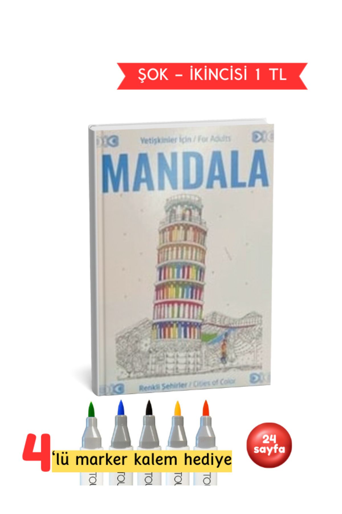 Pembe Yayınevi Yetişkinler İçin Mandala Renkli Şehirler Seti