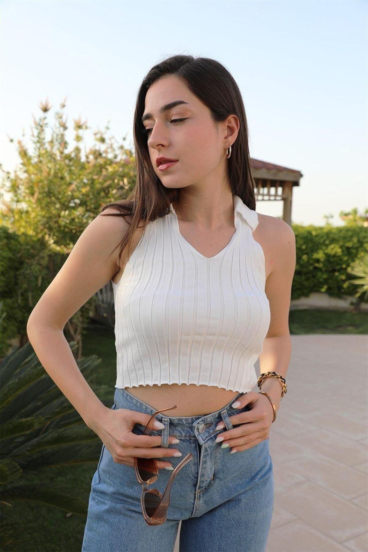 LLOHA Atlet V Polo Yaka - Beyaz