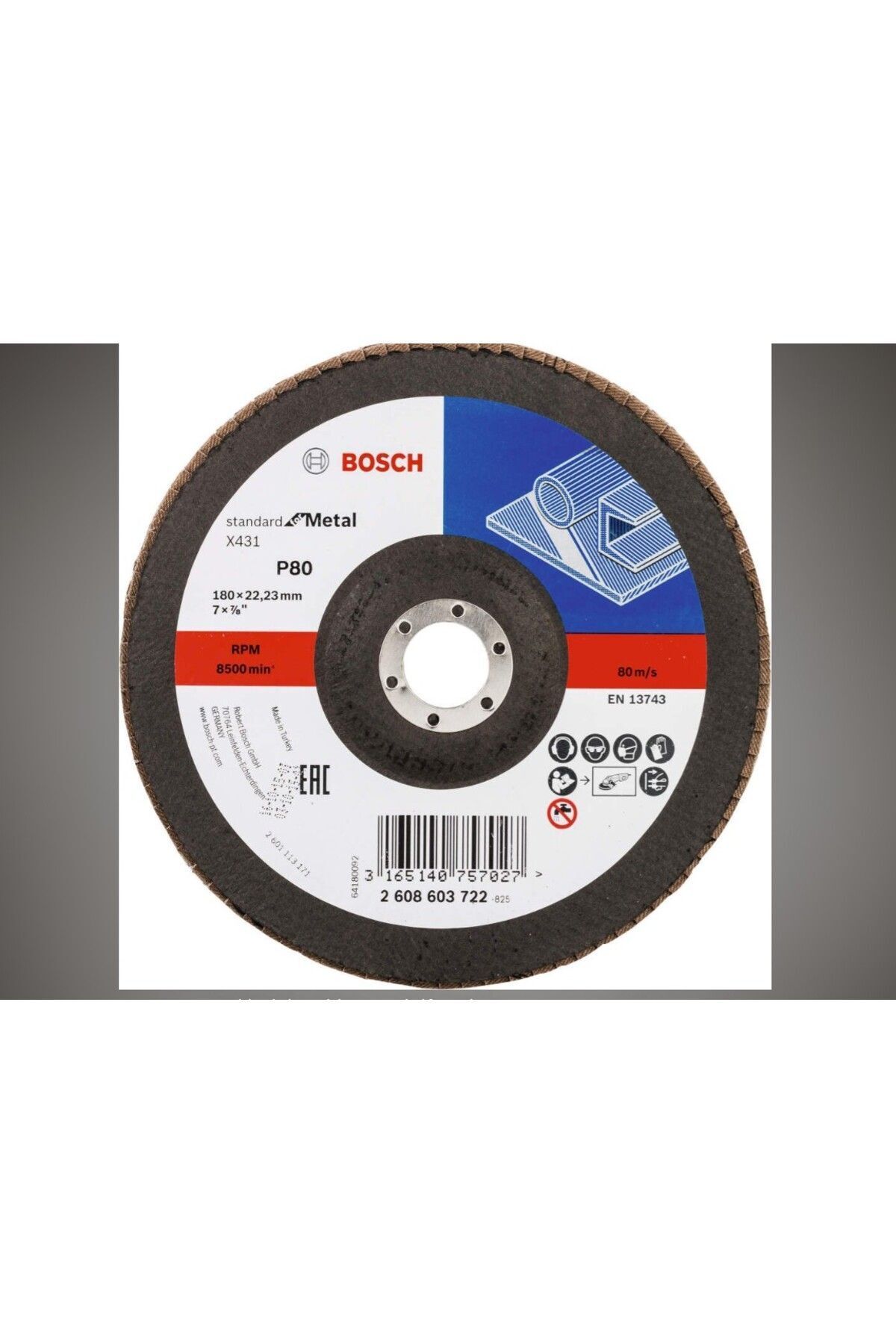Bosch 180*22,23mm 80 Kum Metal Flap Disk