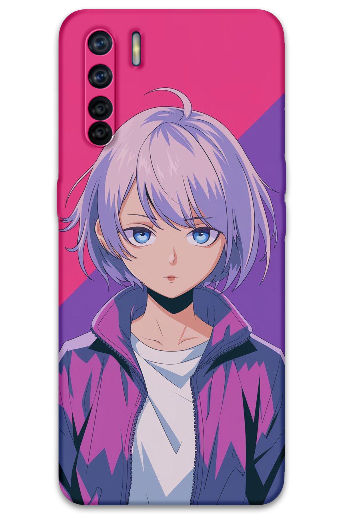 Gramaphone Oppo A91 Uyumlu Anime Desenli Telefon Kılıfı + Ekran Koruyucu - 5742