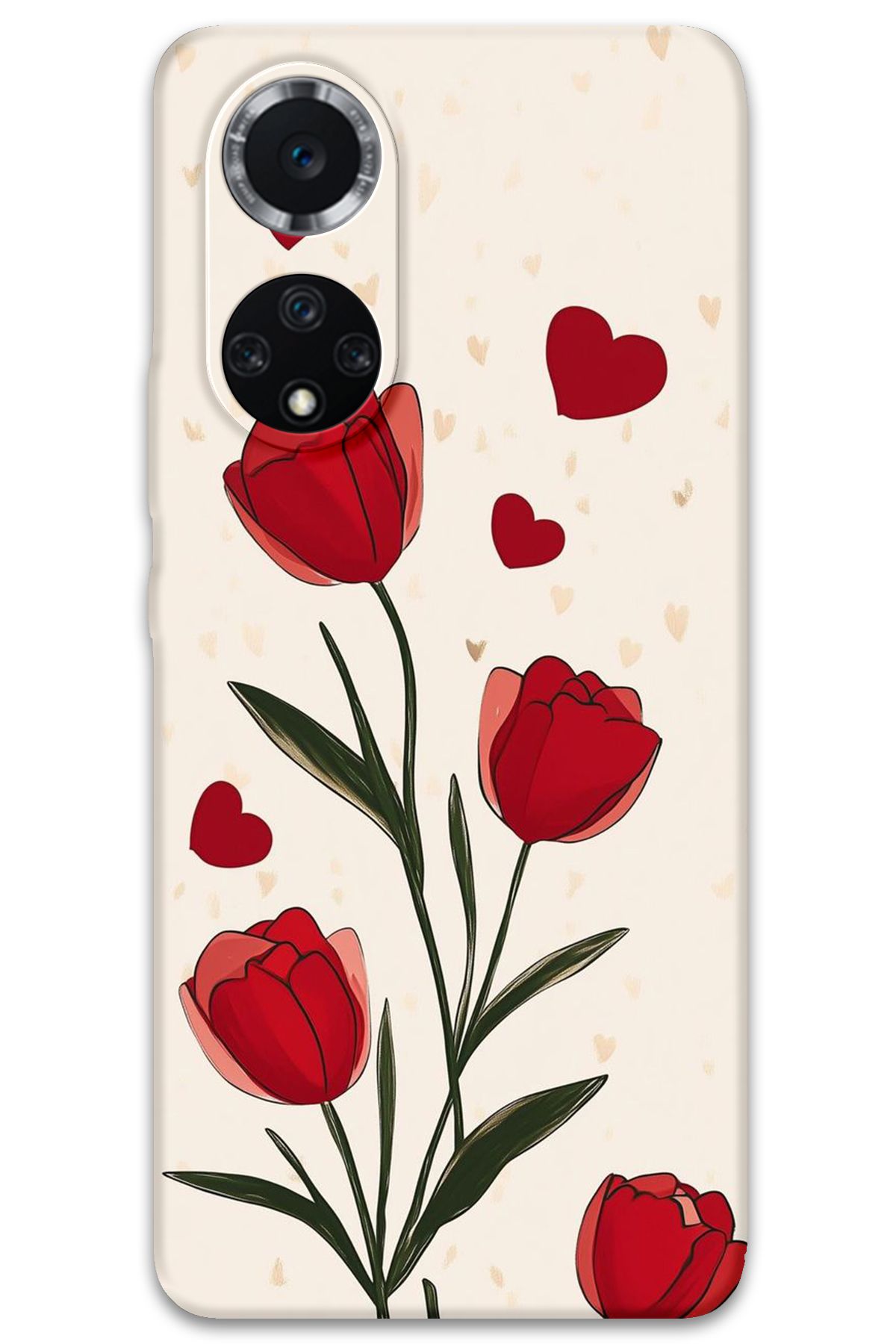 Gramaphone Huawei Nova 9 Uyumlu Çiçek Desenli Telefon Kılıfı + Ekran Koruyucu - 5789