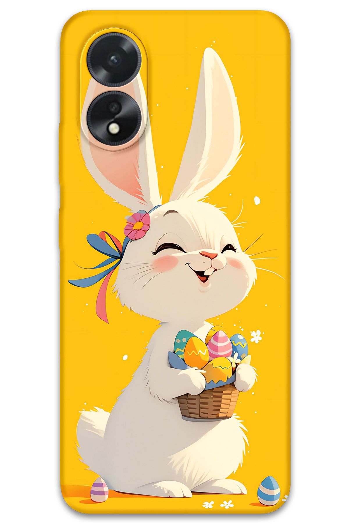 Gramaphone Oppo A38 Uyumlu Tavşan Desenli Telefon Kılıfı + Ekran Koruyucu - 5807