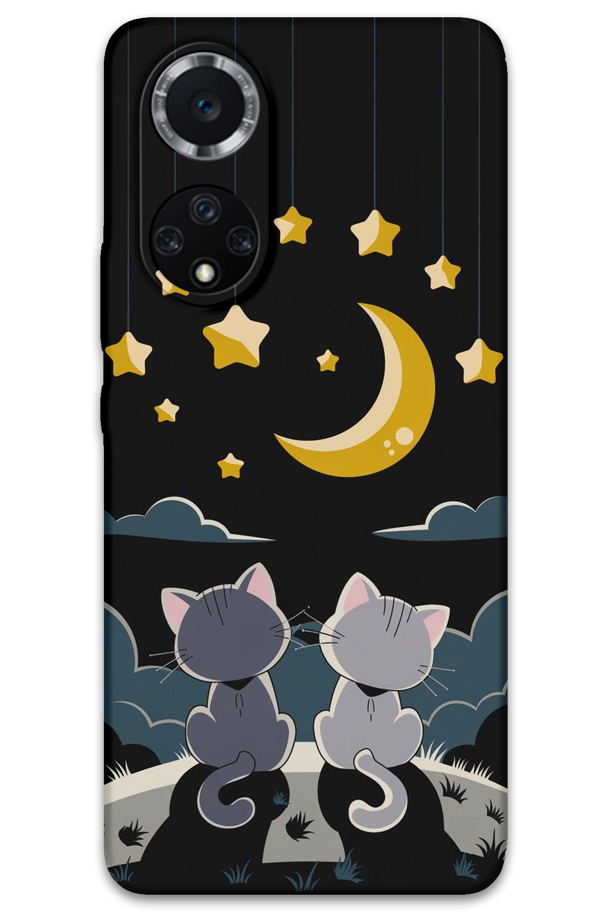 Gramaphone Huawei Nova 9 Uyumlu Kedi Desenli Telefon Kılıfı + Ekran Koruyucu - 5809
