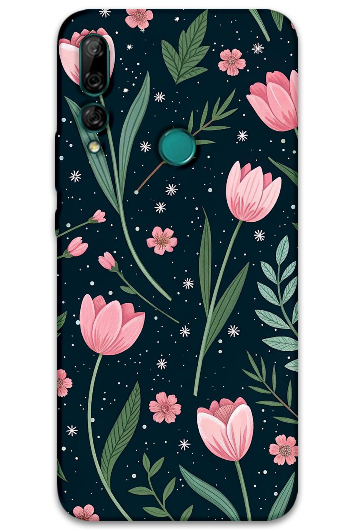 Gramaphone Huawei Y9 Prime 2019 Uyumlu Çiçek Desenli Telefon Kılıfı + Ekran Koruyucu - 5788