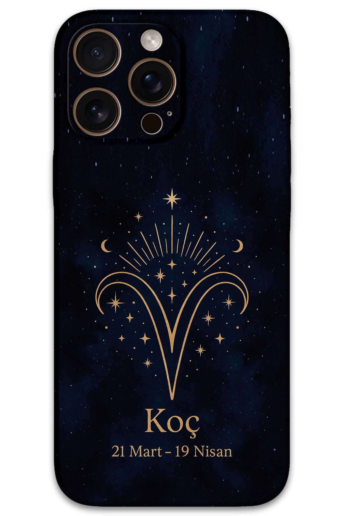 Gramaphone iPhone 16 Pro Uyumlu Koç Burcu Desenli Telefon Kılıfı + Ekran Koruyucu - 5768