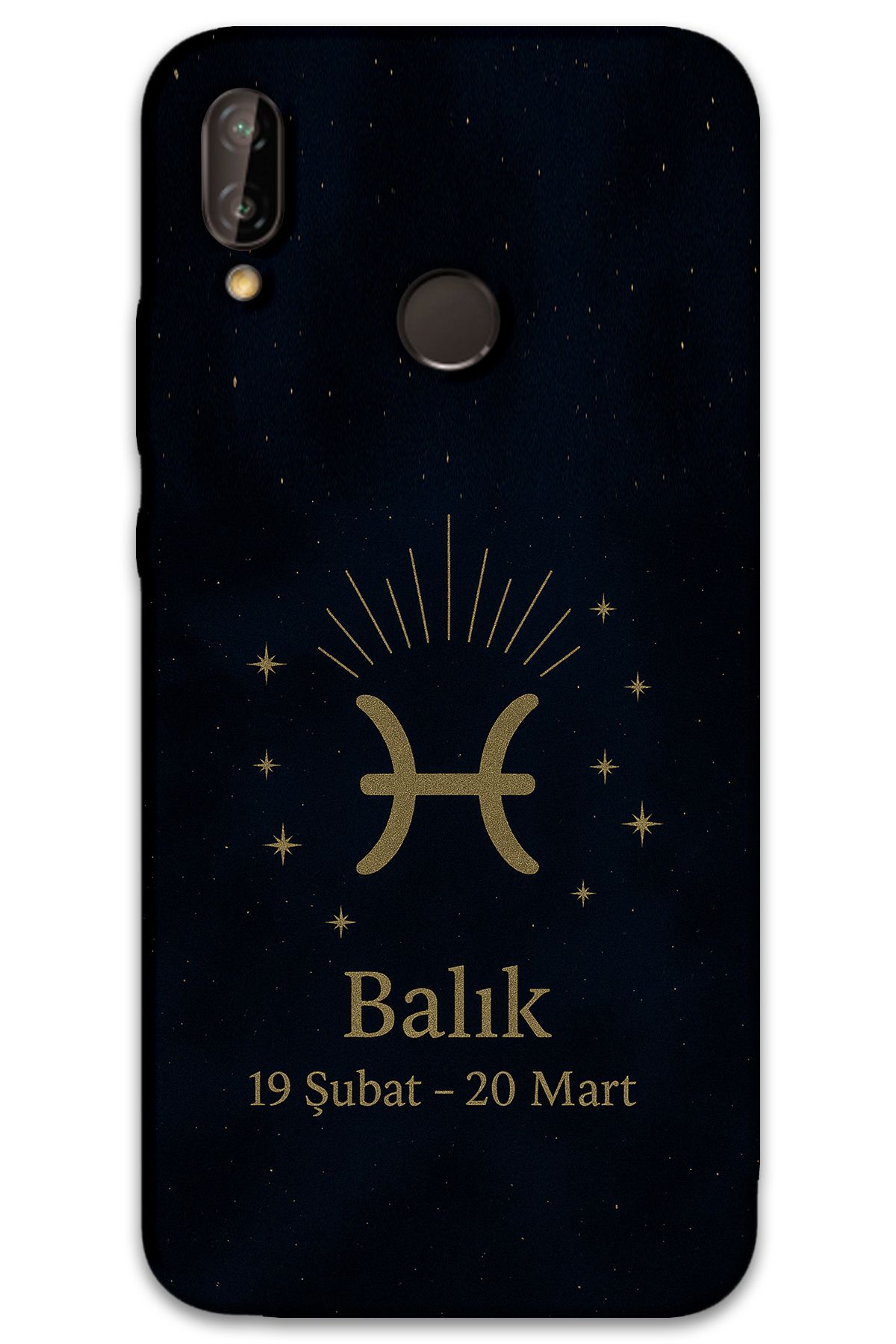 Gramaphone Huawei P20 Lite Uyumlu Balık Burcu Desenli Telefon Kılıfı + Ekran Koruyucu - 5779