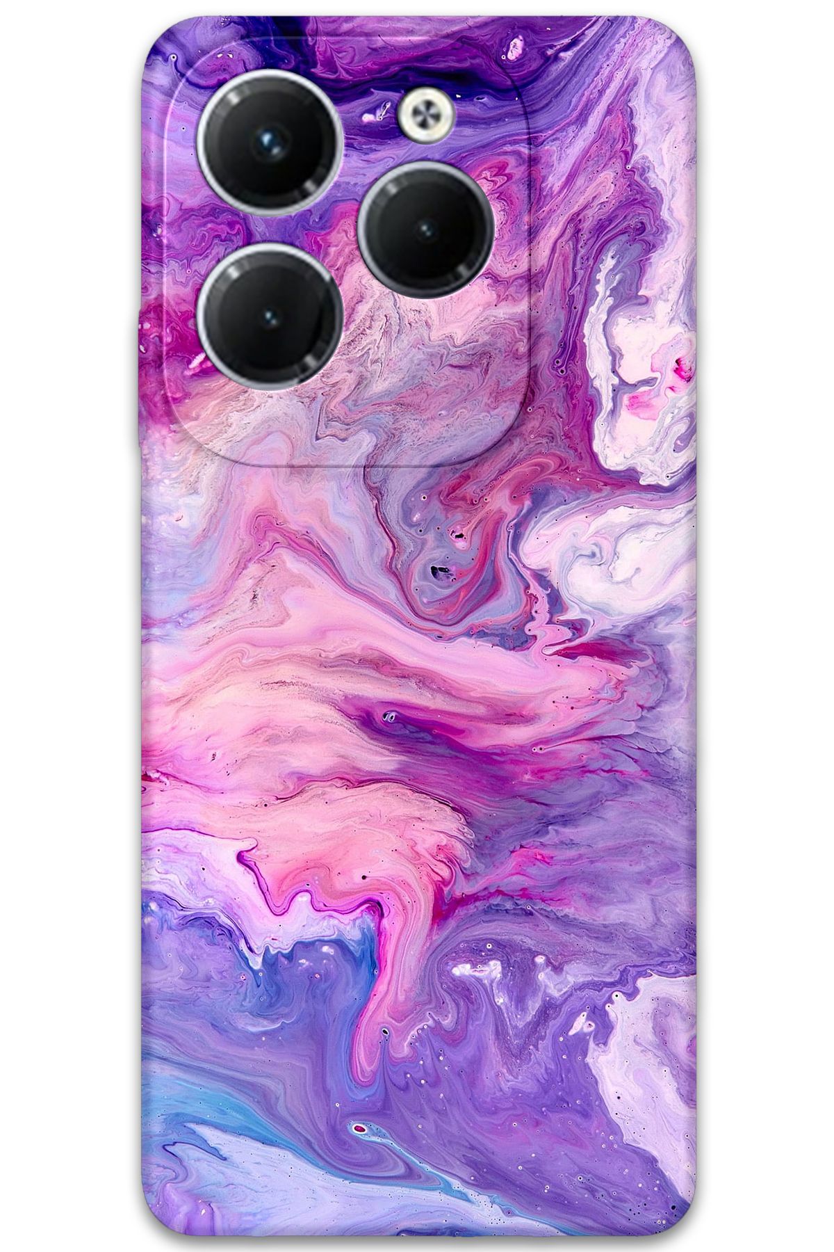 Gramaphone İnfinix Hot 40 Pro Uyumlu Mermer Desenli Telefon Kılıfı + Ekran Koruyucu - 5813