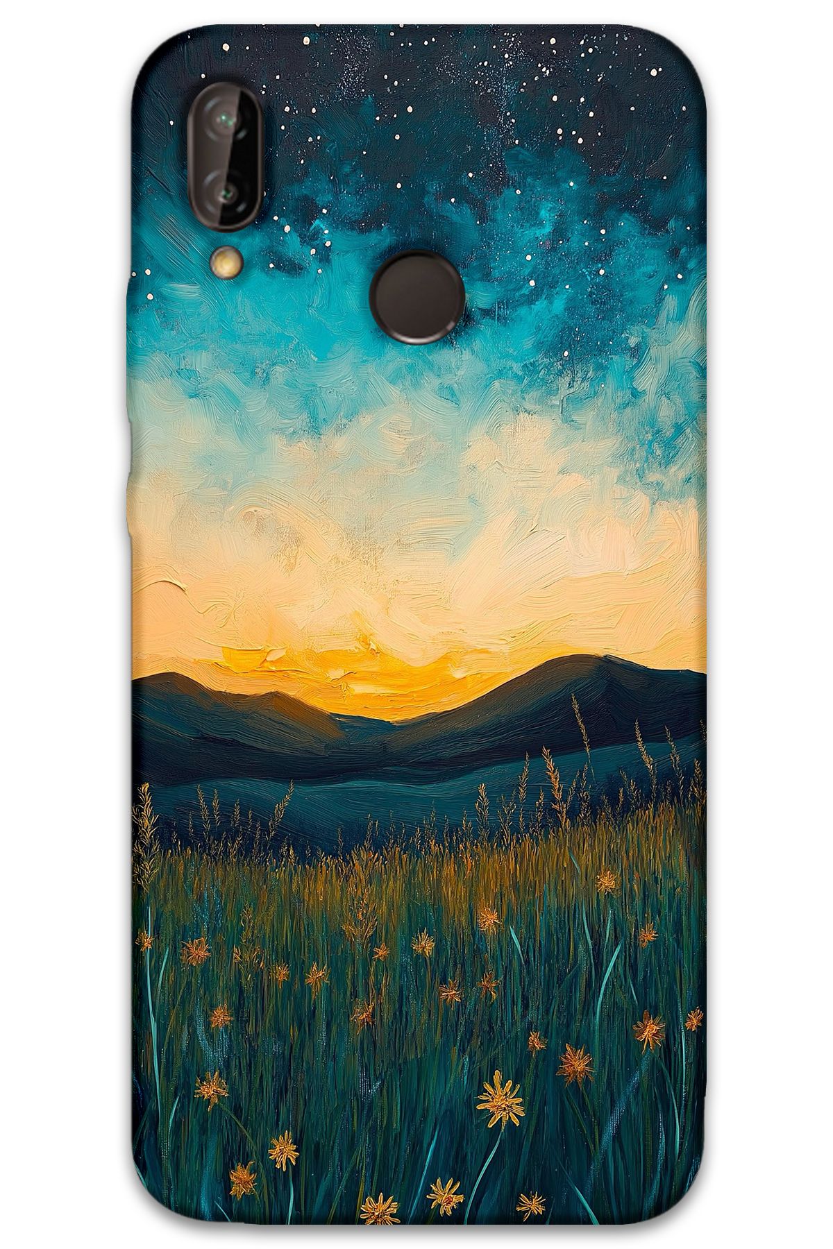 Gramaphone Huawei P Smart 2019 Uyumlu Uzay Desenli Telefon Kılıfı + Ekran Koruyucu - 5871