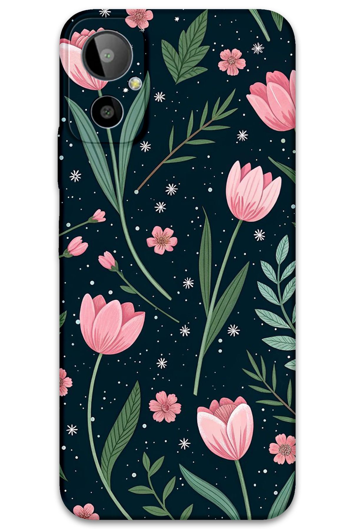 Gramaphone GM 23 SE Uyumlu Çiçek Desenli Telefon Kılıfı + Ekran Koruyucu - 5788
