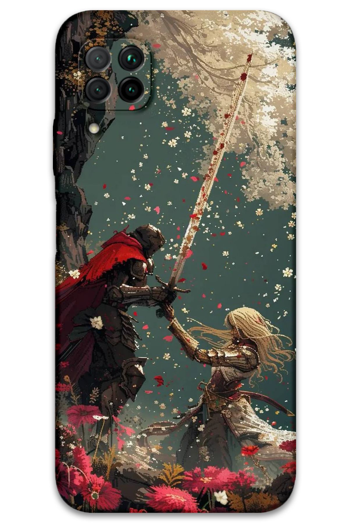 Gramaphone Huawei P40 Lite Uyumlu Retro Desenli Telefon Kılıfı + Ekran Koruyucu - 5838