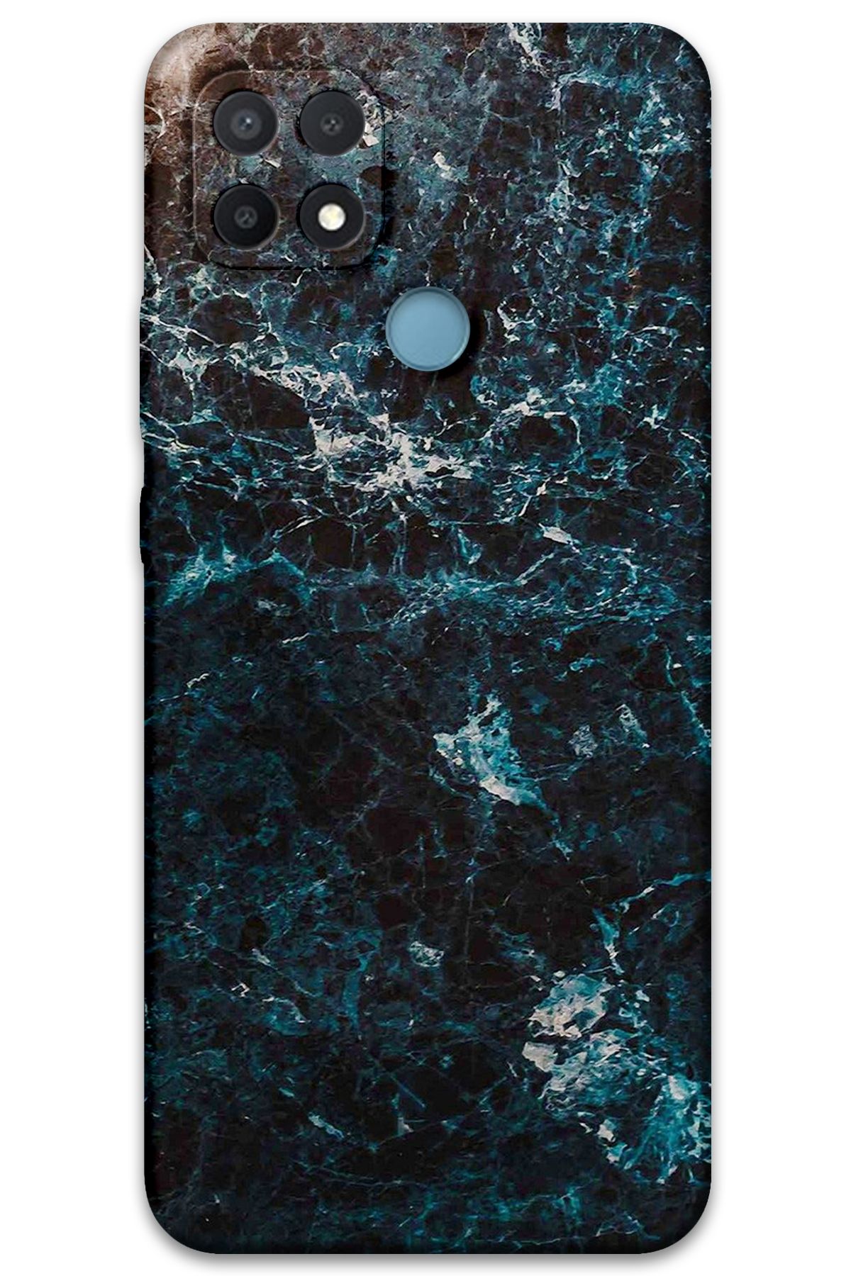Gramaphone Oppo A15 Uyumlu Mermer Desenli Telefon Kılıfı + Ekran Koruyucu - 5819